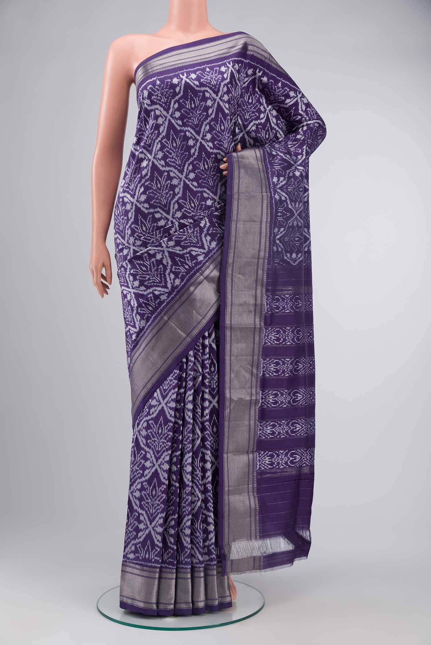 Violet Pochampally Silk Saree