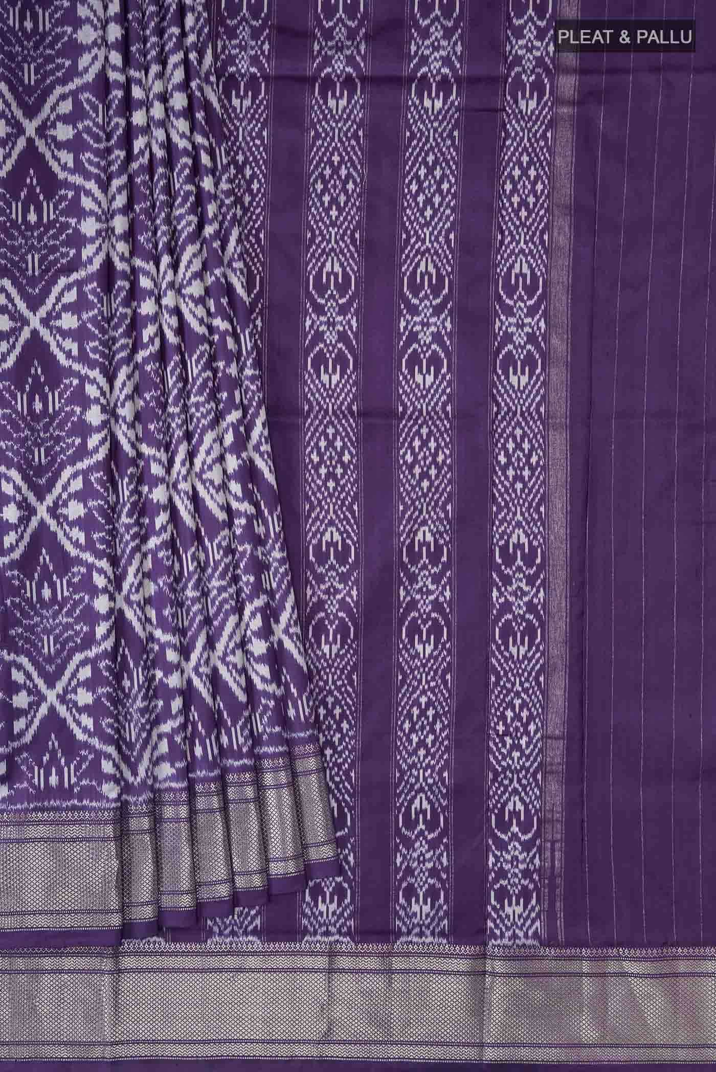 Violet Pochampally Silk Saree