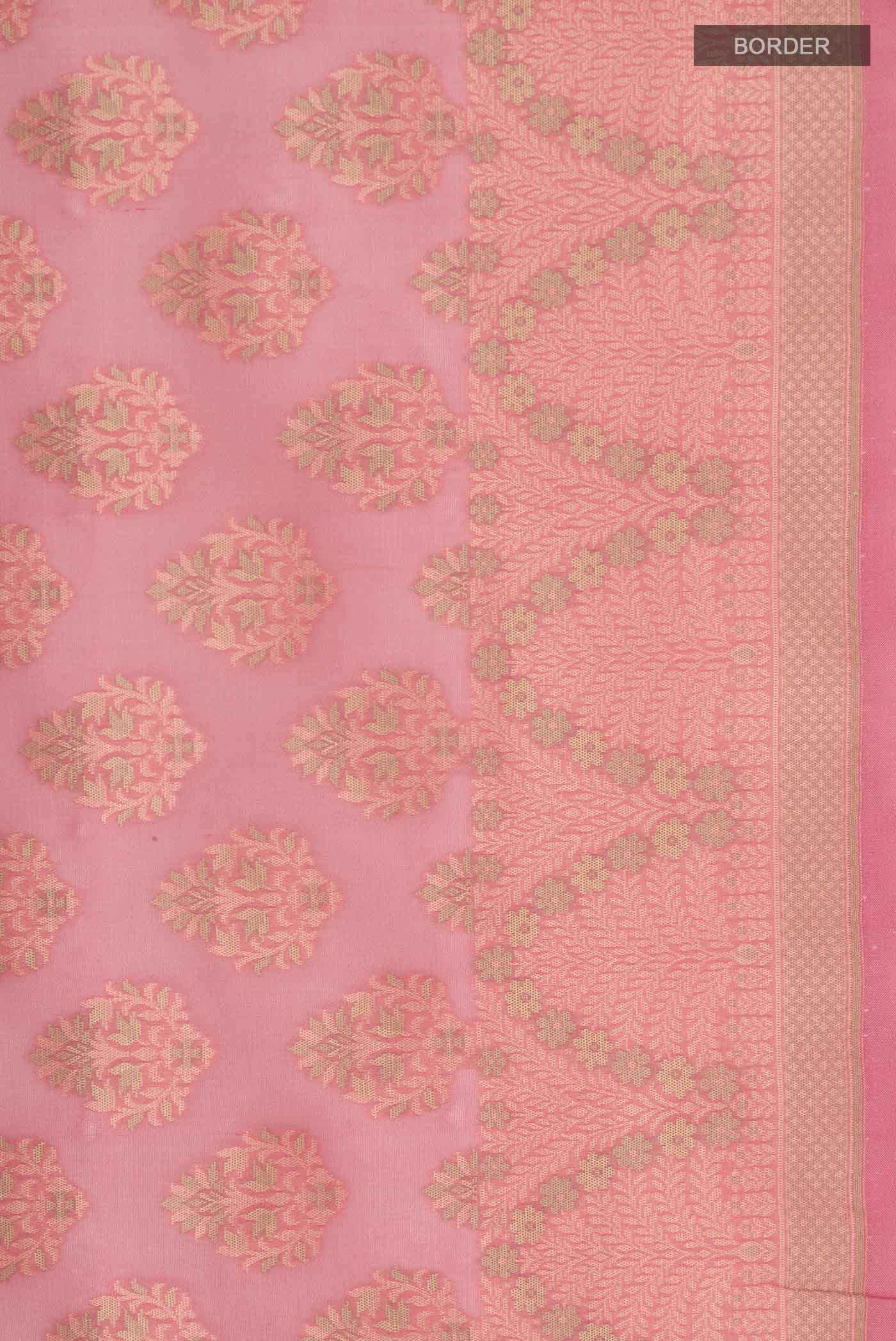 Coral Banarasi Silk Saree