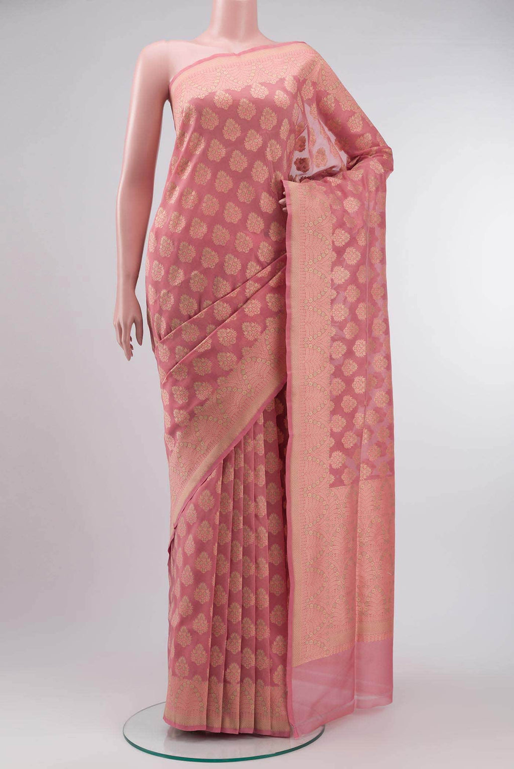 Coral Banarasi Silk Saree