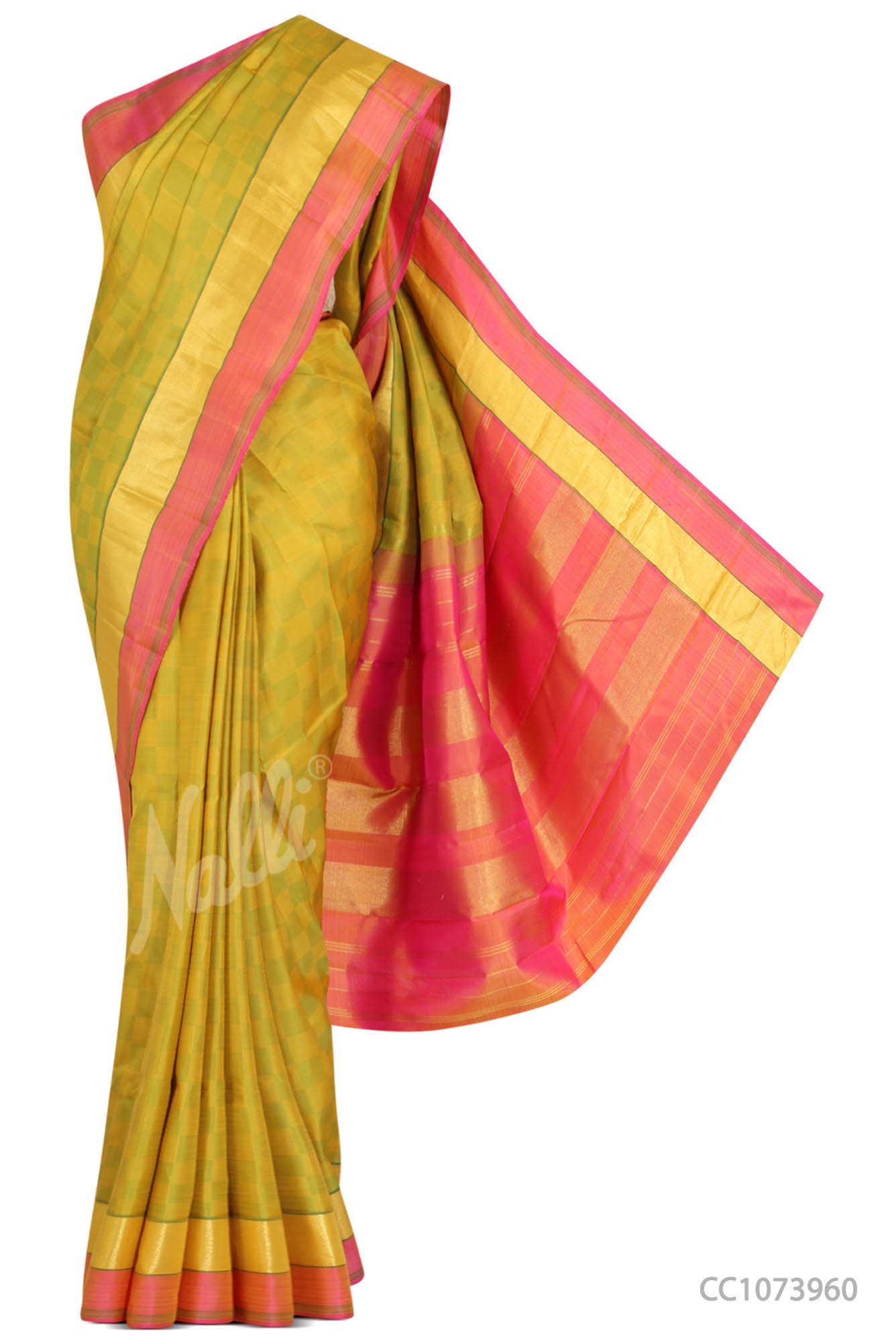 Mustard Kanchipuram Silk Saree