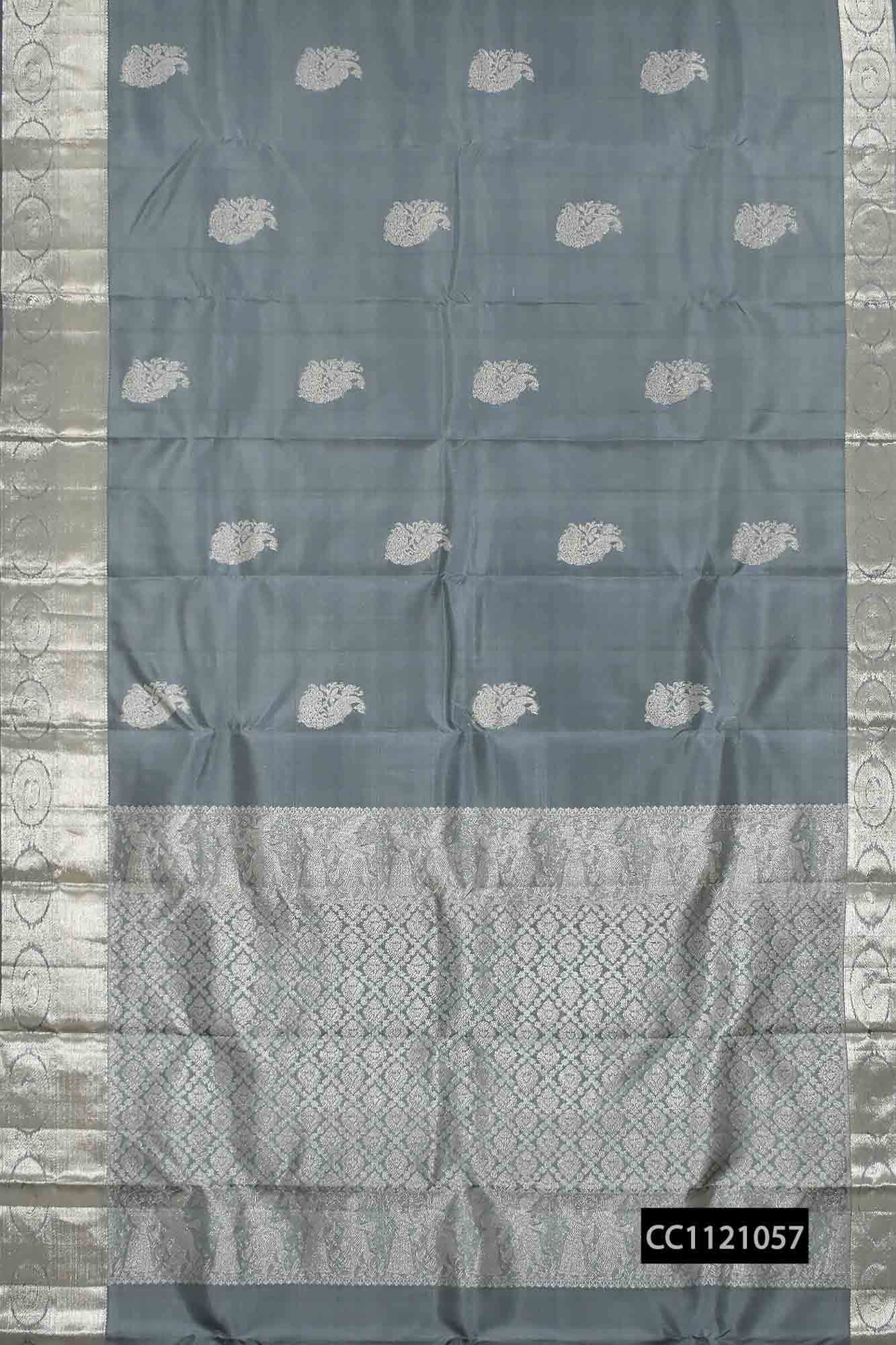 Grey Kanchipuram Saree