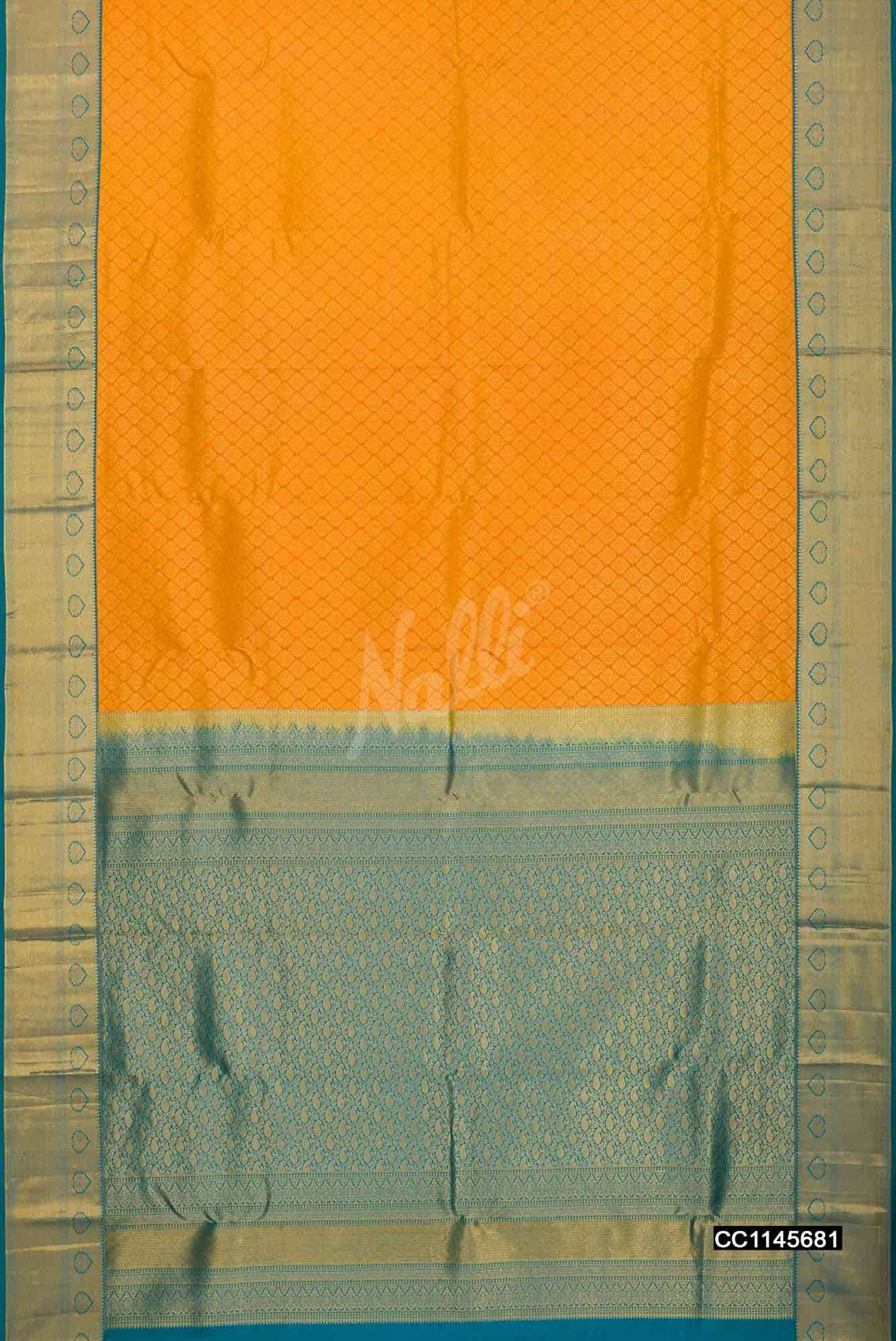 Mustard Kanchipuram Silk Saree