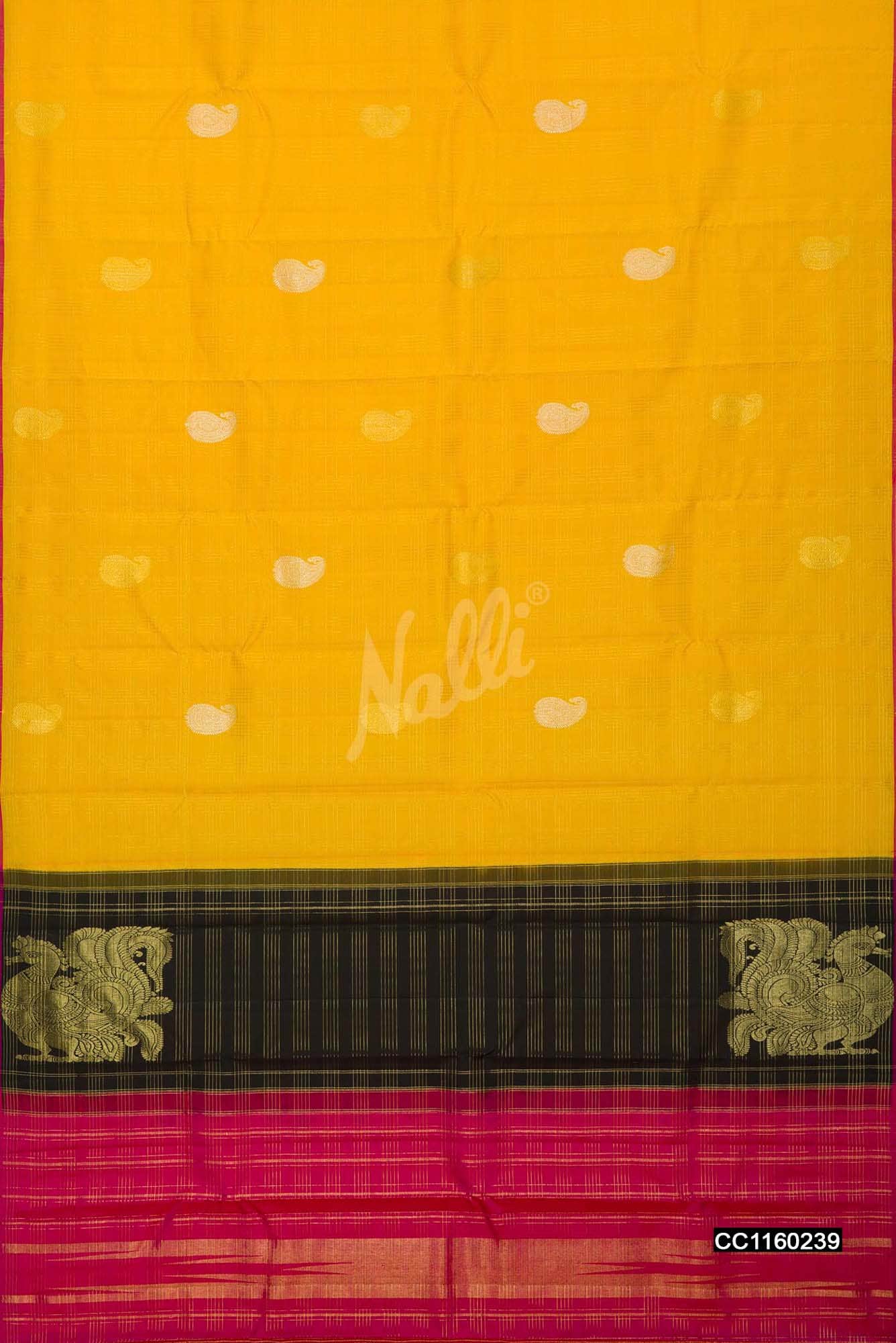 Yellow Kanchipuram Silk Saree