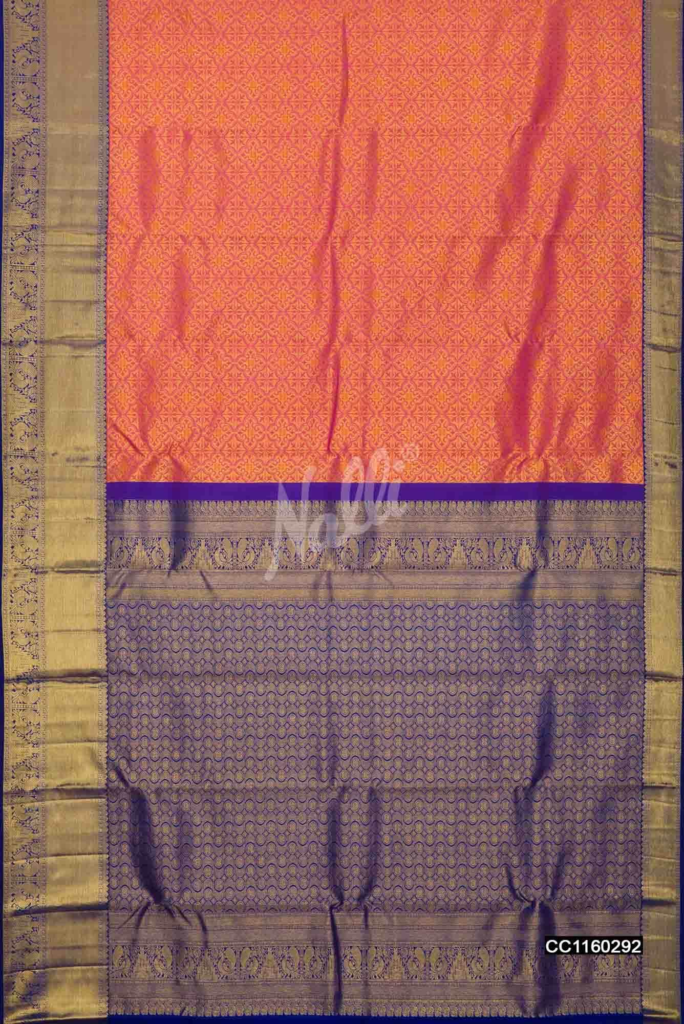 Pink with Orange Dual Tone Kanchipuram Silk Saree