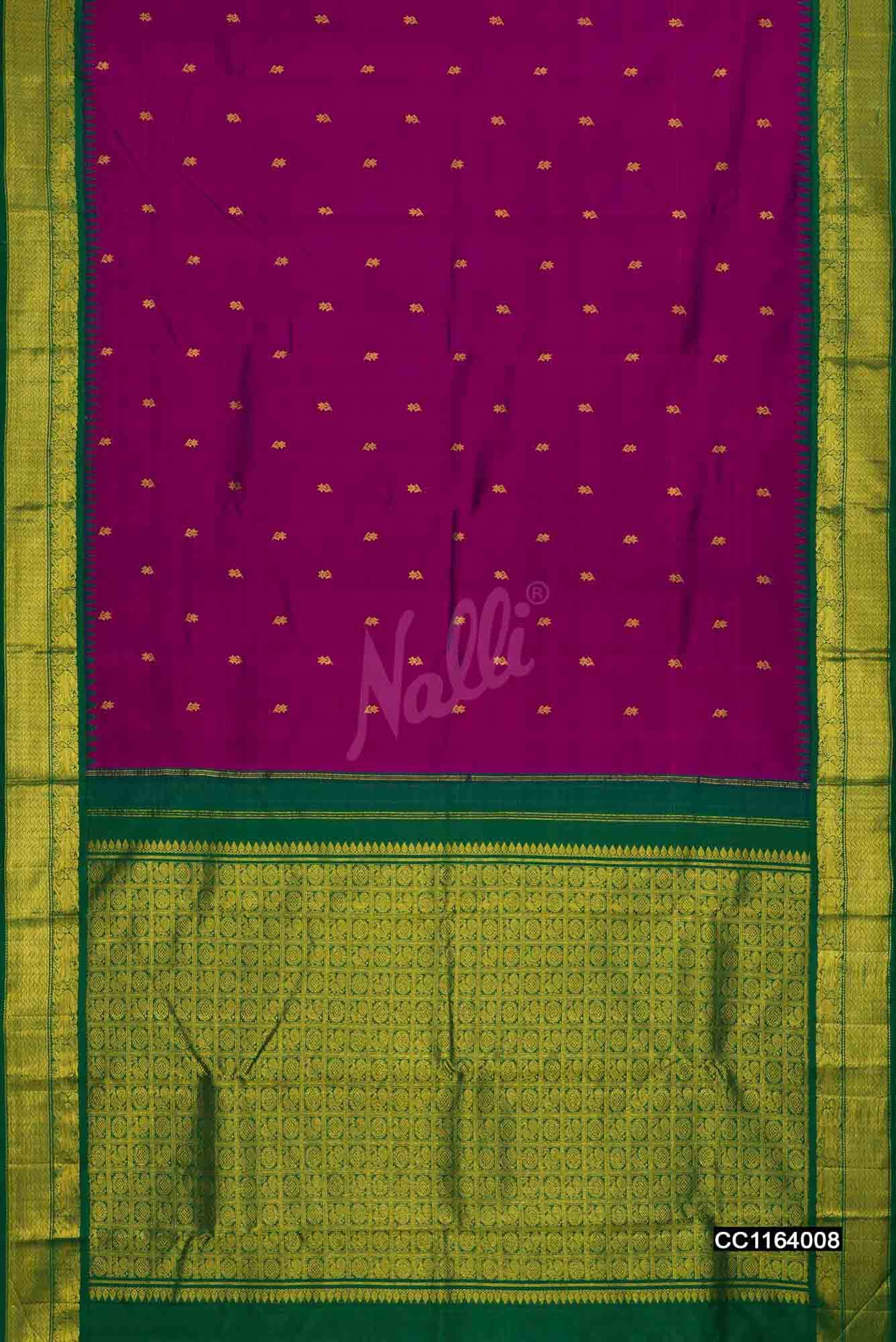 Pink with Blue Dual Tone Kanchipuram Silk Saree
