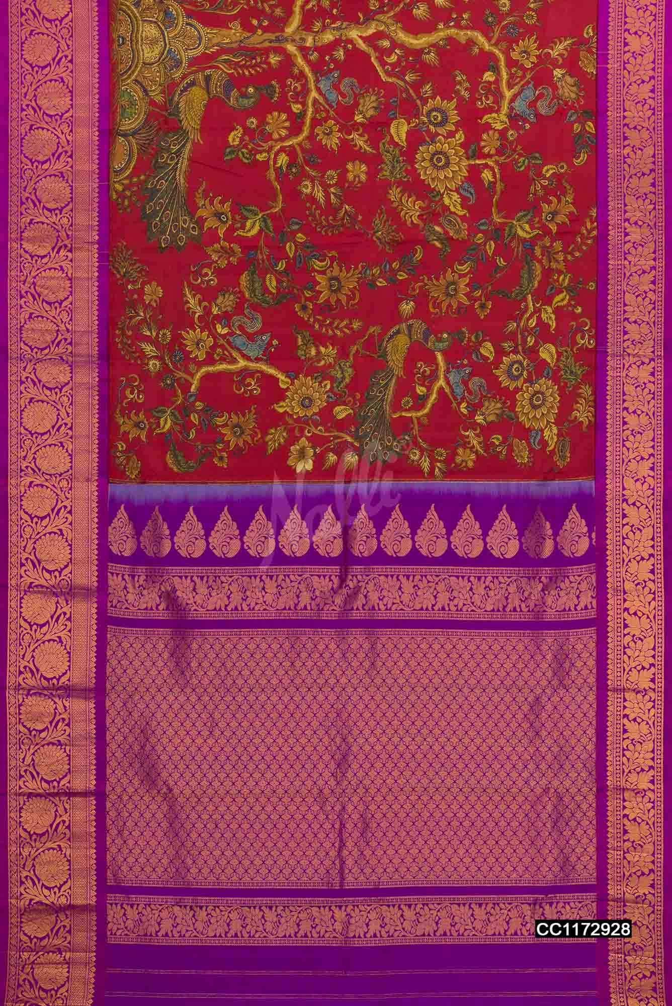Maroon Kanchipuram Silk Saree