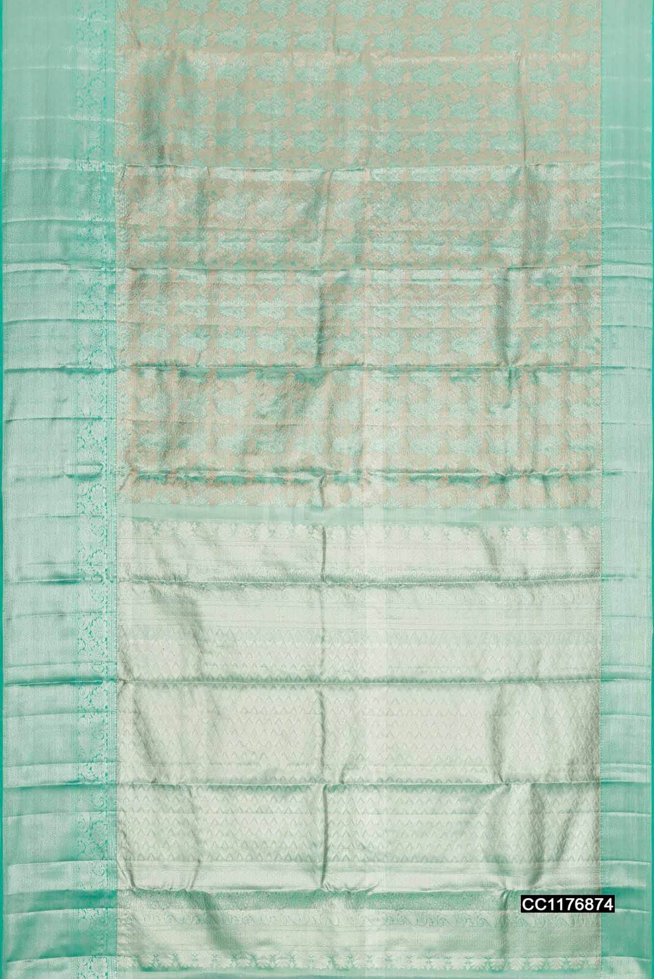 Sea Green Kanchipuram Silk Saree