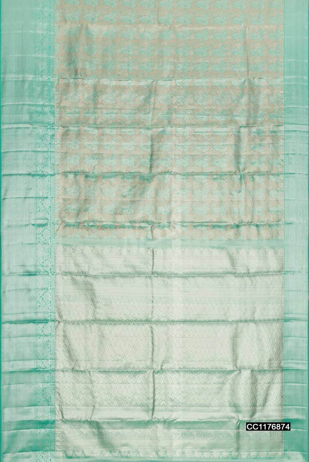 Sea Green Kanchipuram Silk Saree
