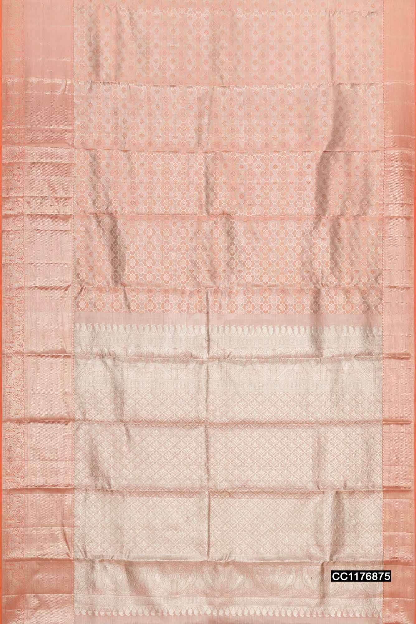 Peach Kanchipuram Silk Saree