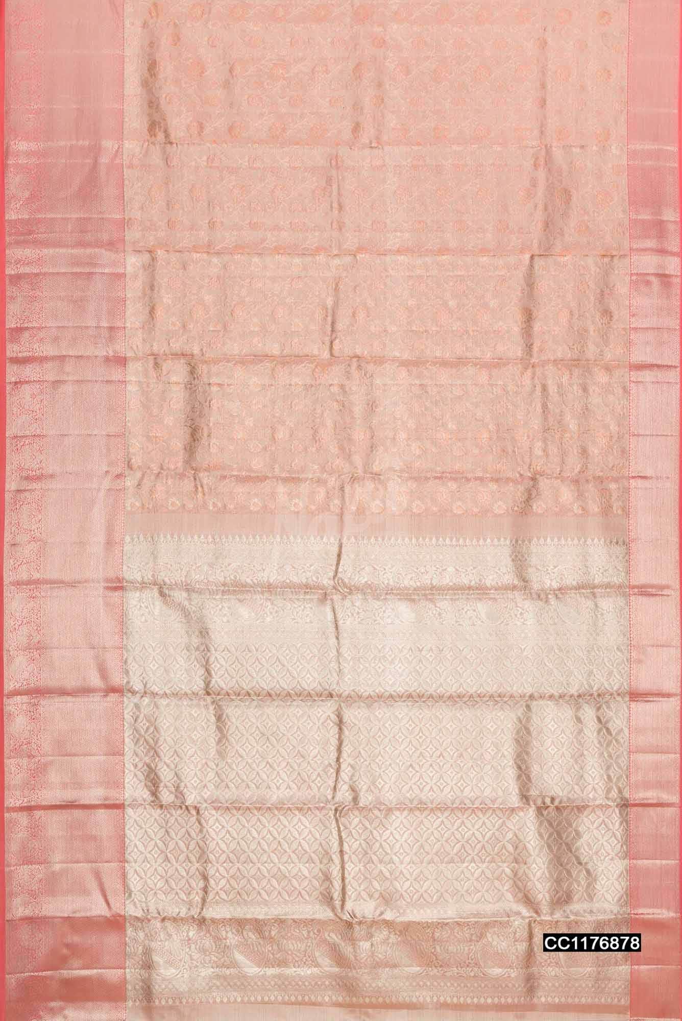 Peach Kanchipuram Silk Saree