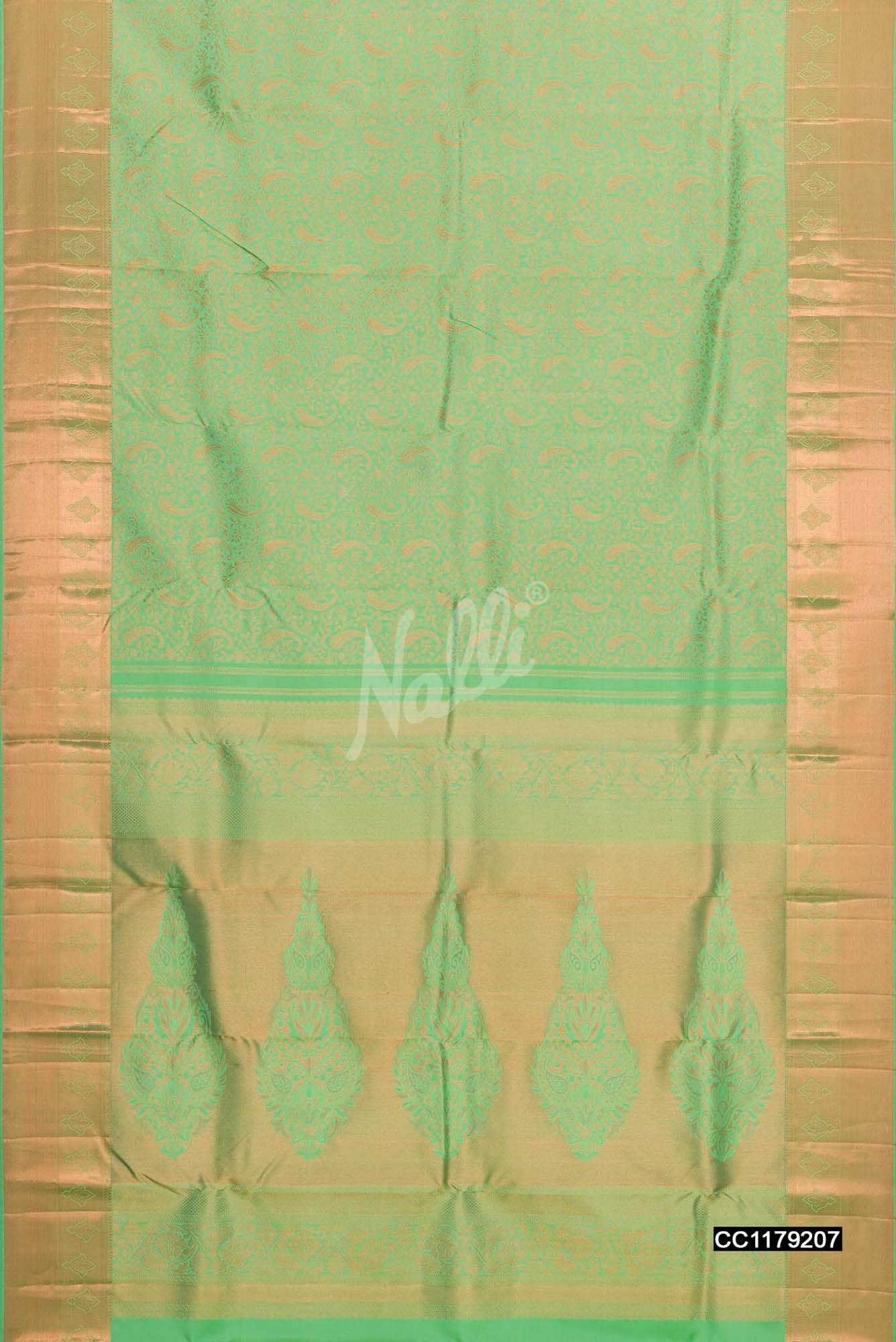 Sea Green Kanchipuram Silk Saree
