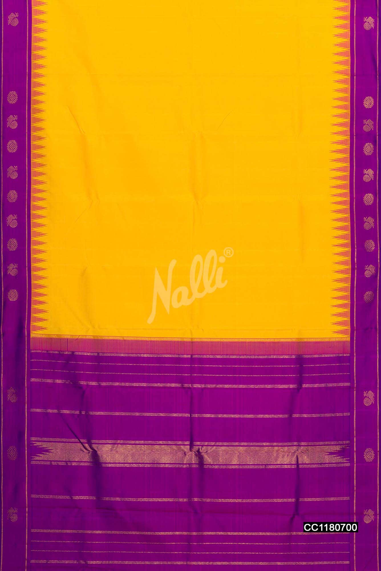 Yellow Kanchipuram Silk Saree