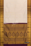 Off White Kanchipuram Silk Saree