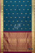 Peacock Blue Kanchipuram Silk Saree