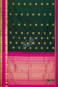 Bottle Green Kanchipuram Silk Saree