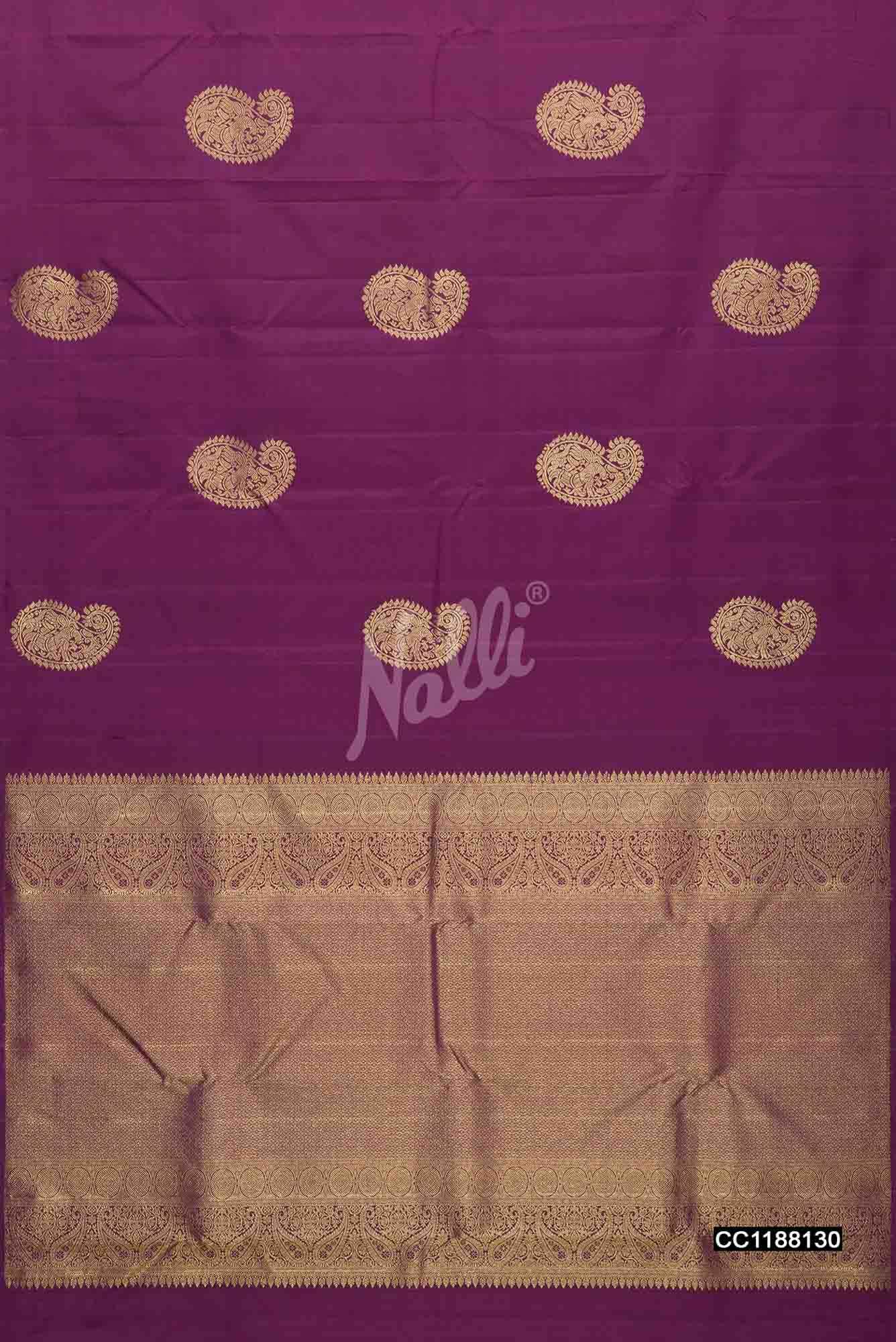 Purple Kanchipuram Silk Saree