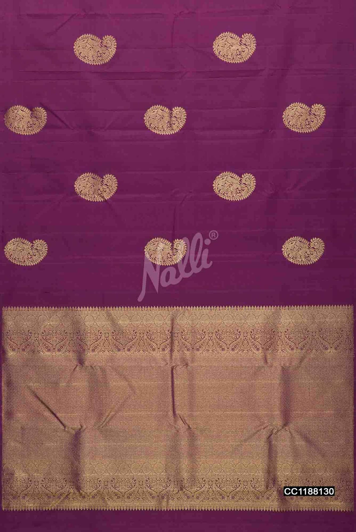 Purple Kanchipuram Silk Saree