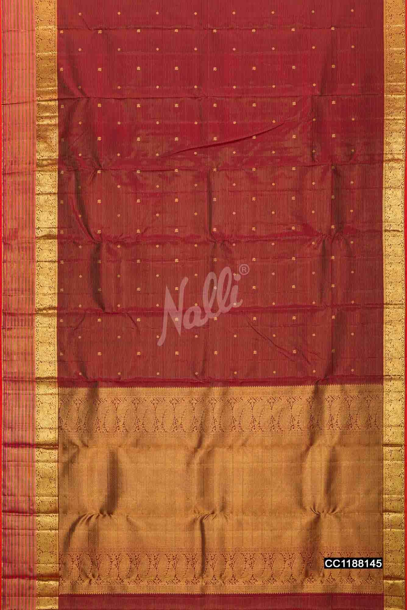Maroon Kanchipuram Silk Saree