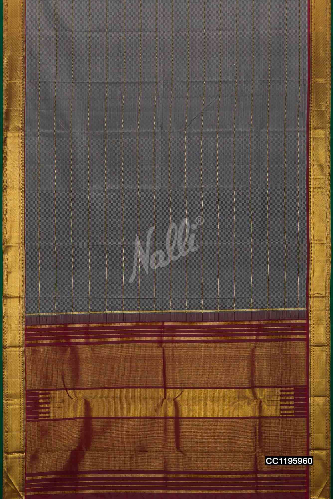 Grey Kanchipuram Silk Saree