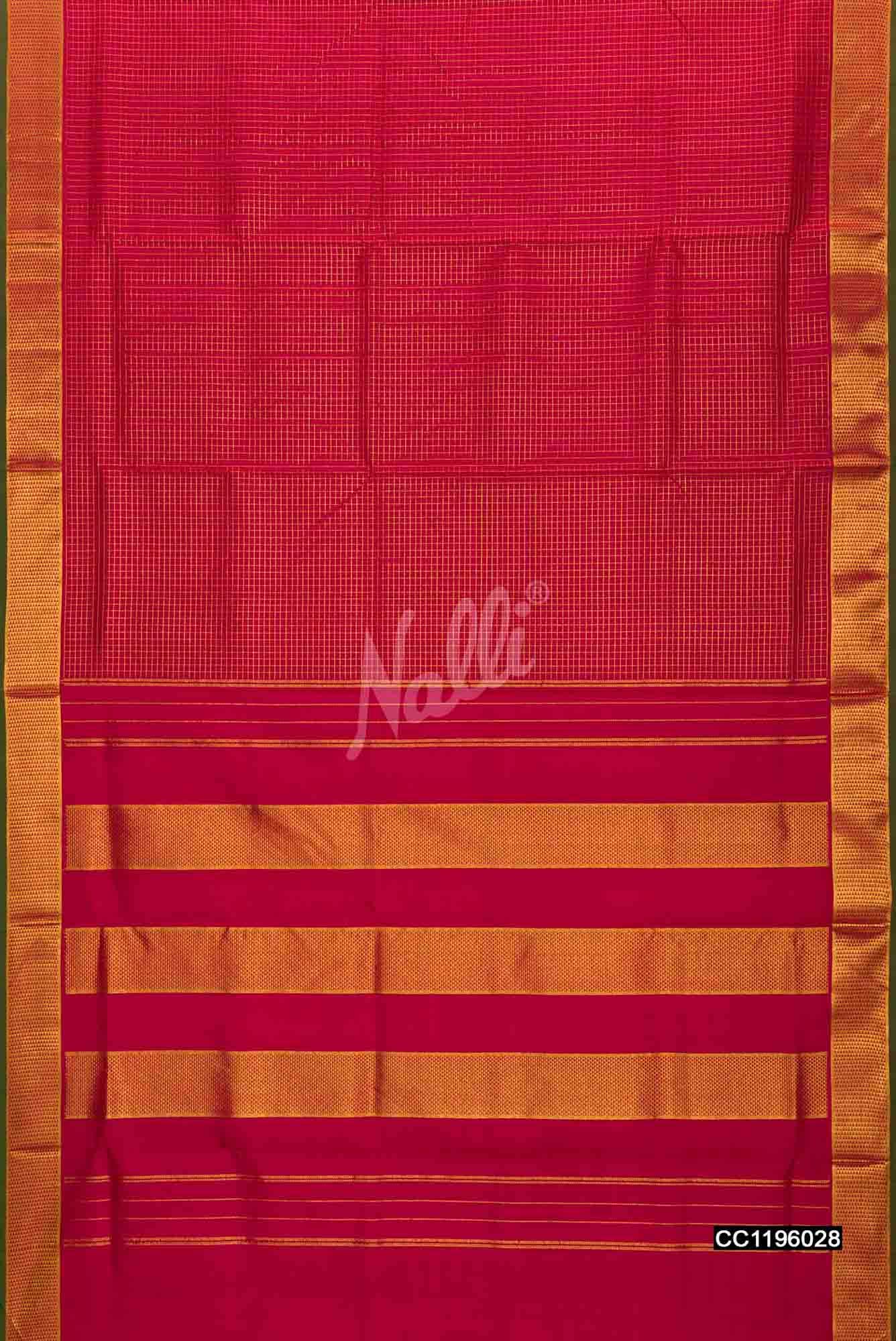 Maroon Nine Yards Kanchipuram Silk Saree