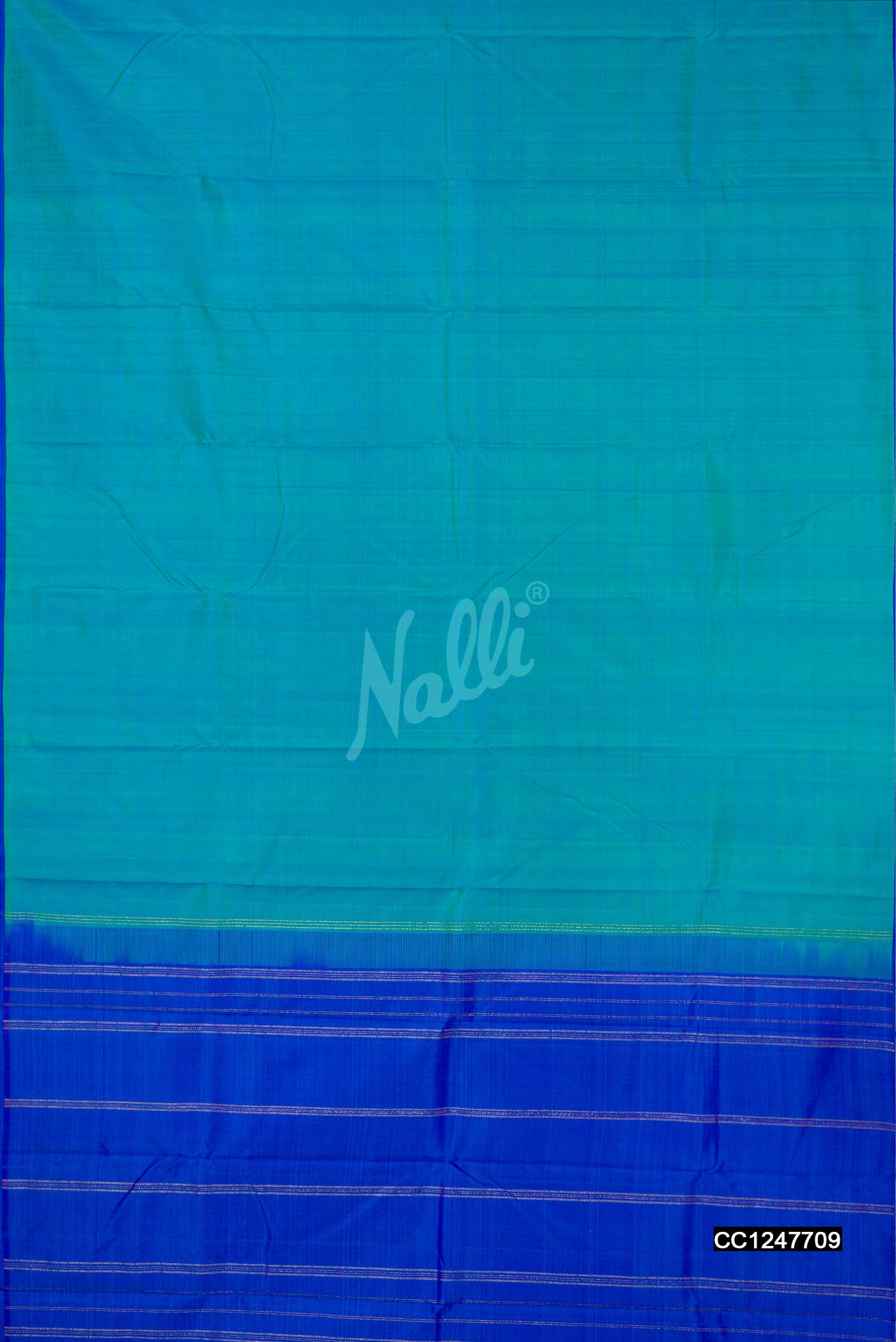 Peacock Blue Kanchipuram Silk Saree