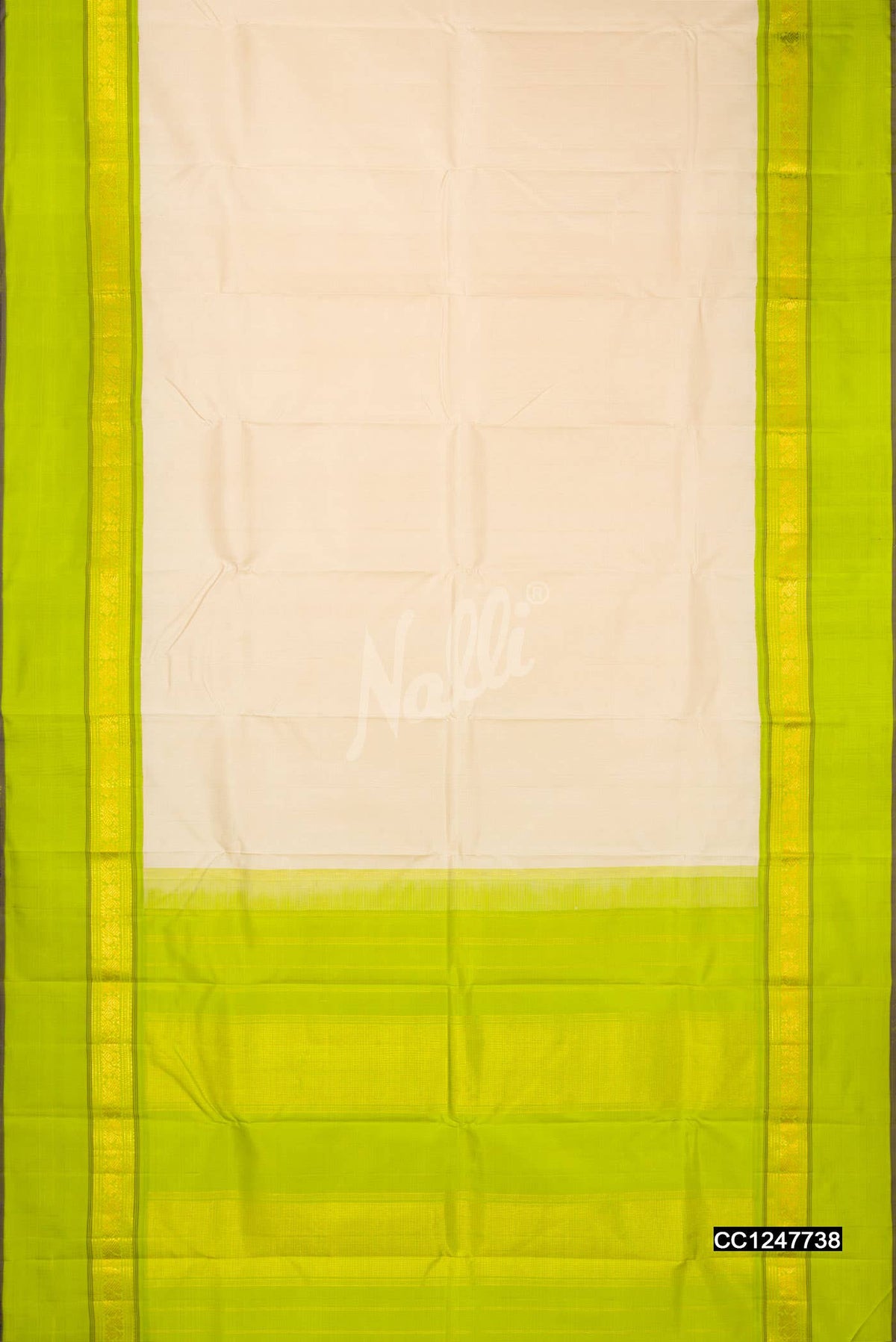 Cream Kanchipuram Silk Saree