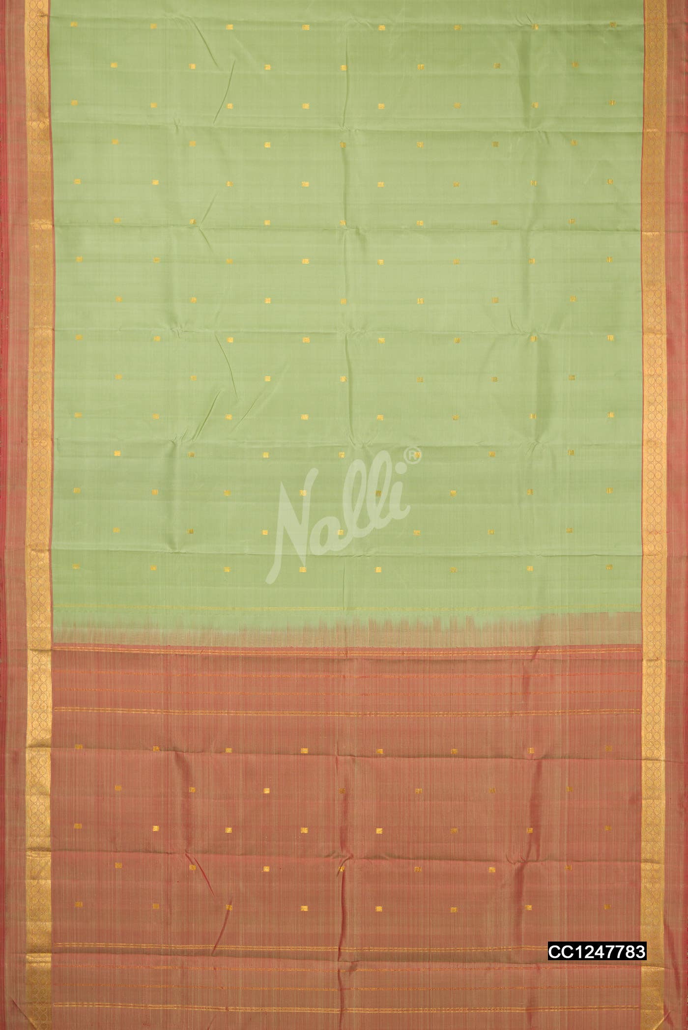 Olive Green Kanchipuram Silk Saree