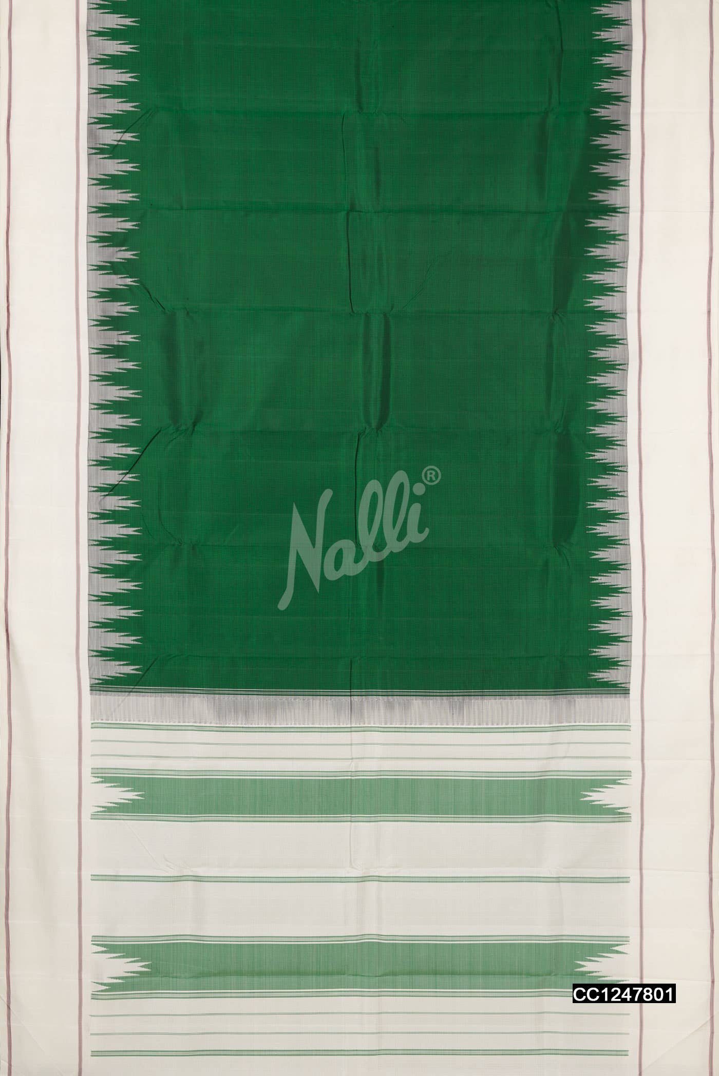 Bottle Green Kanchipuram Silk Saree