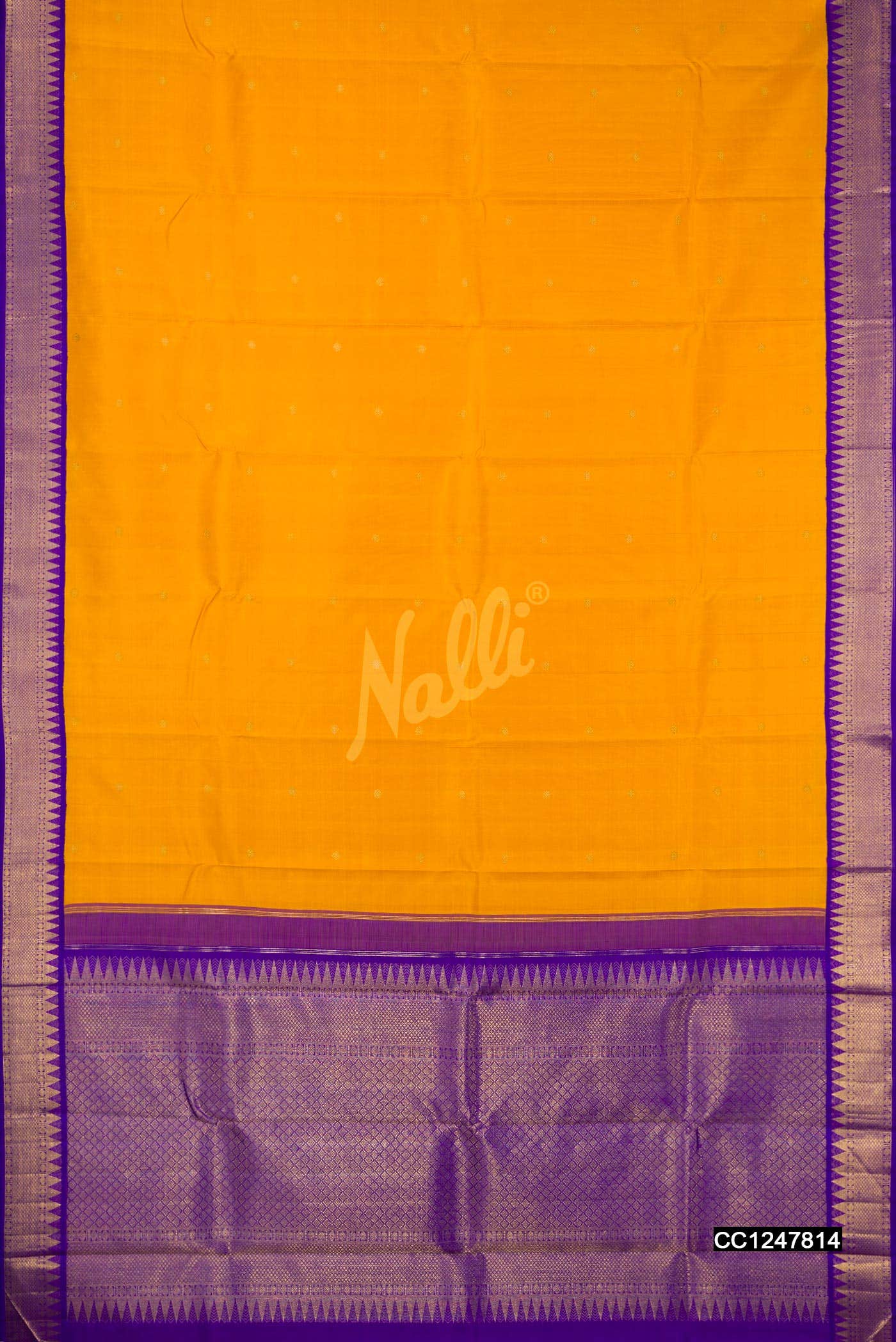 Mustard Kanchipuram Silk Saree