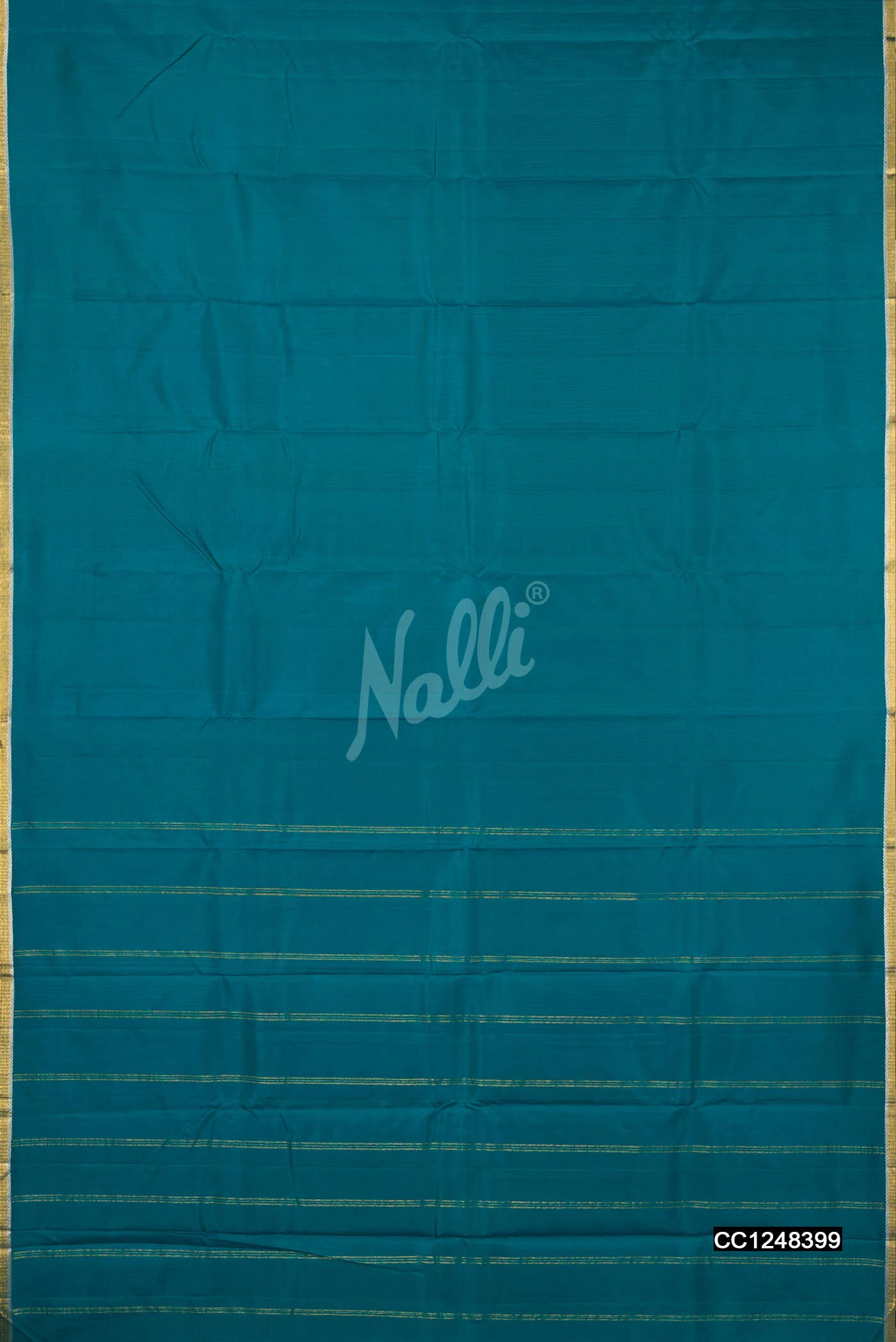 Peacock Blue Kanchipuram Silk Saree