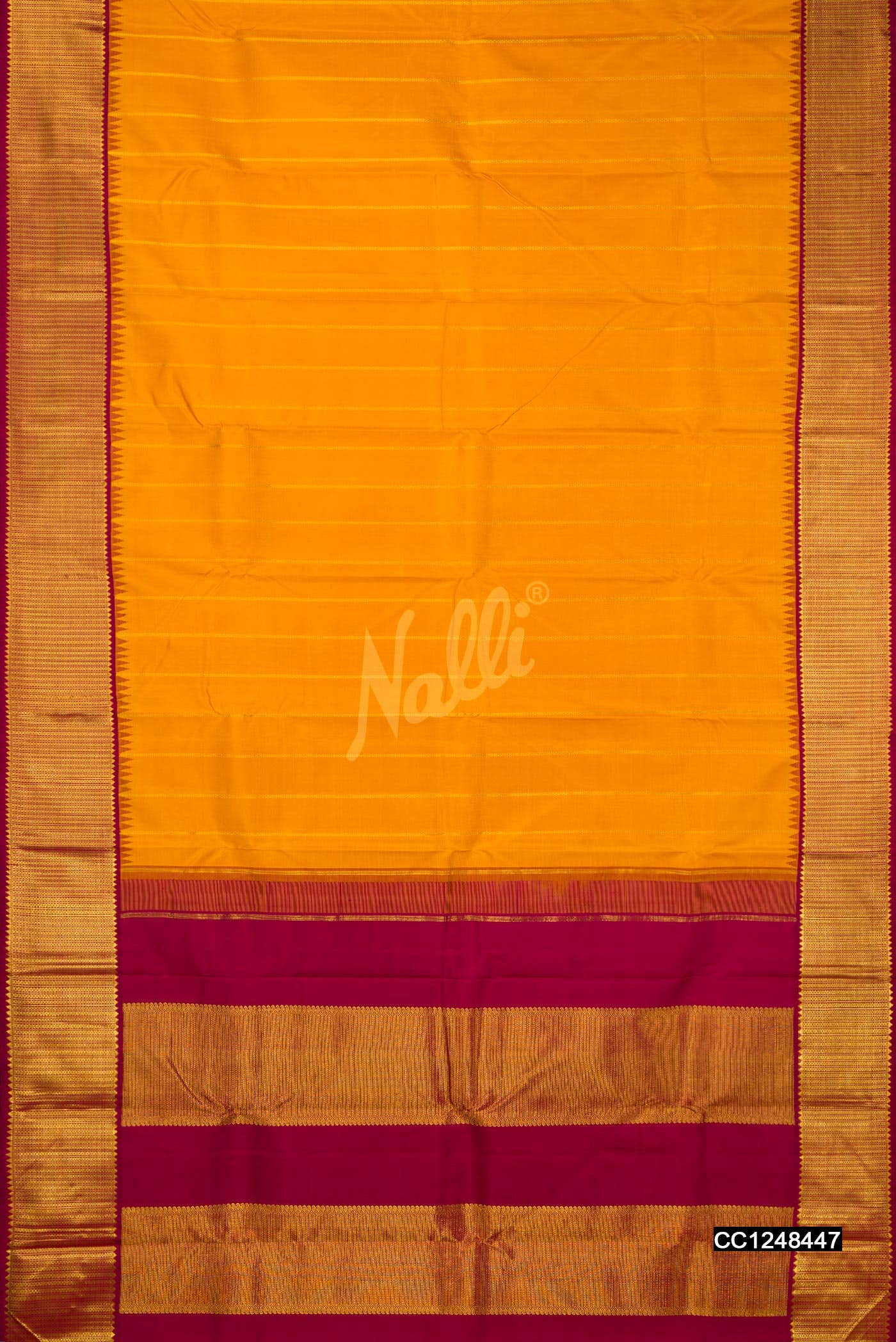 Mustard Kanchipuram Silk Saree