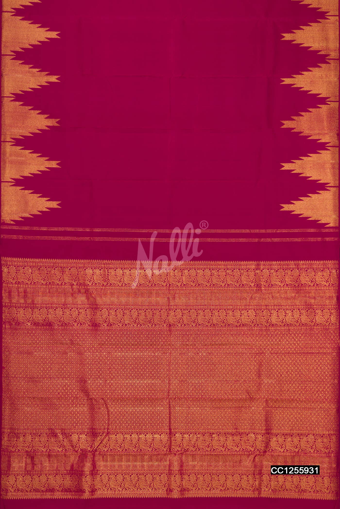 Maroon Kanchipuram Silk Saree