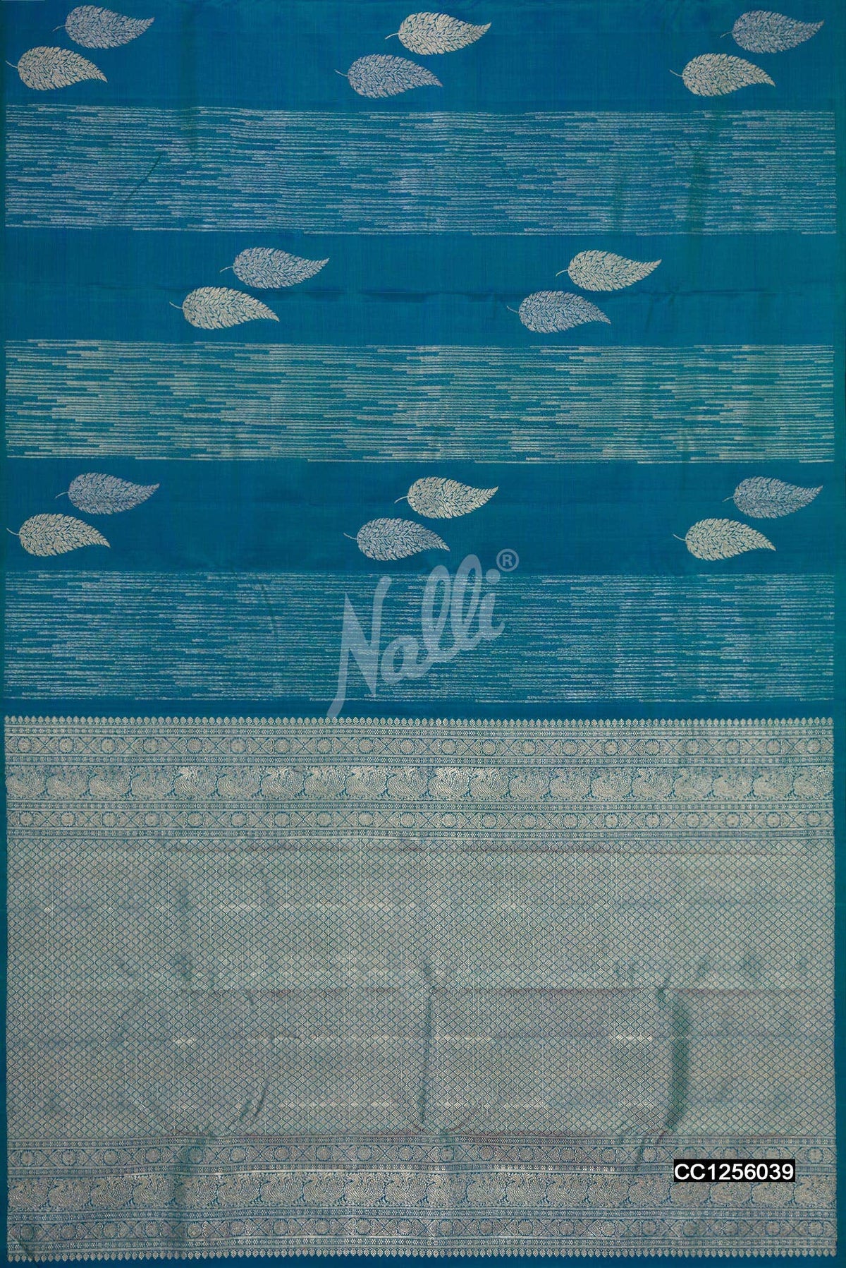 Peacock Blue Kanchipuram Silk Saree