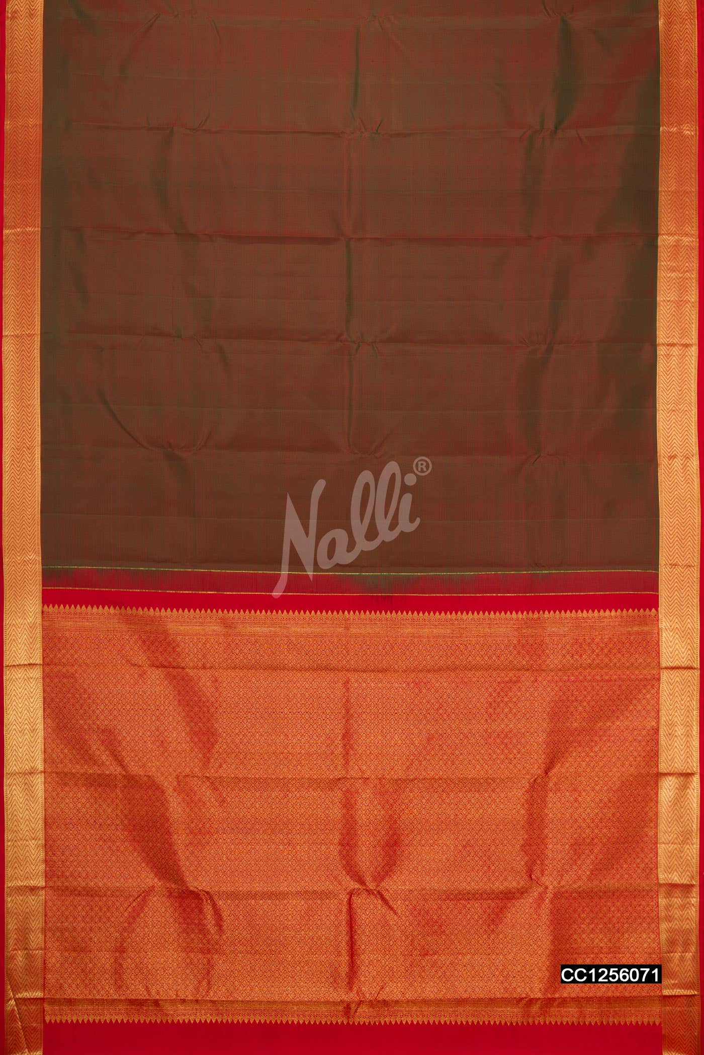 Mehandi Green Kanchipuram Silk Saree
