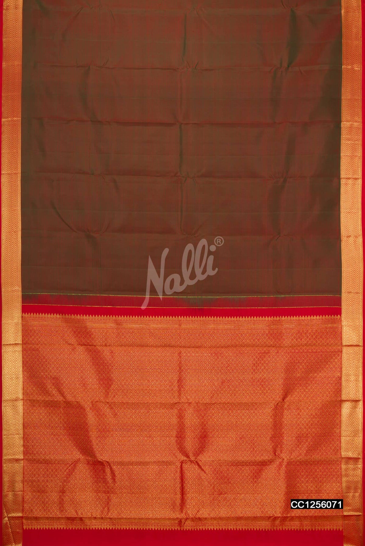 Mehandi Green Kanchipuram Silk Saree