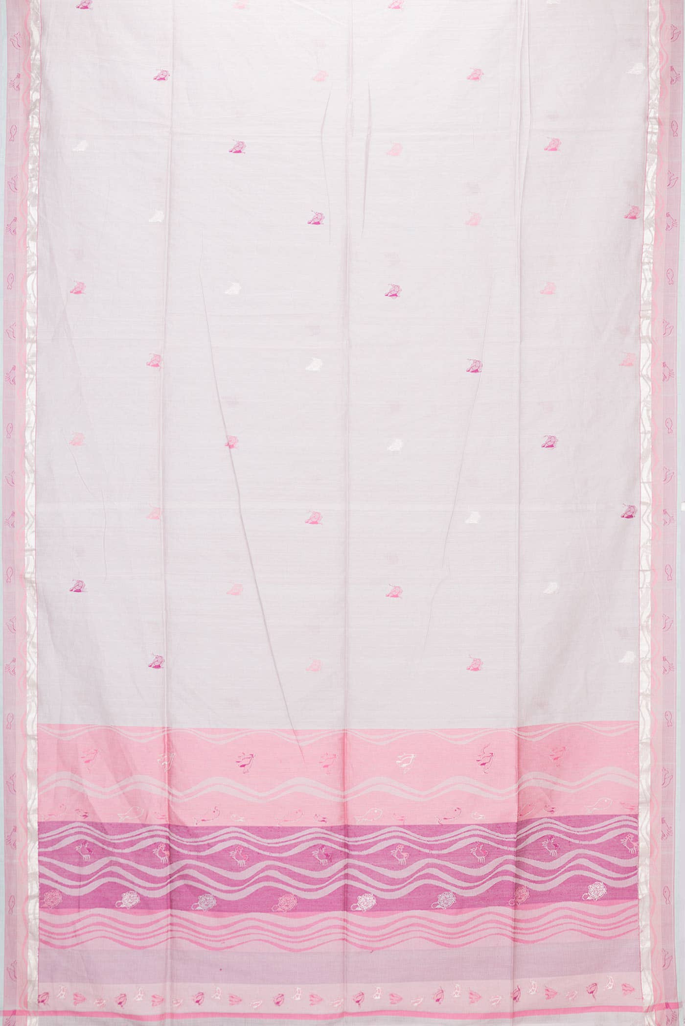Grey Dual Tone Chanderi Silk Saree