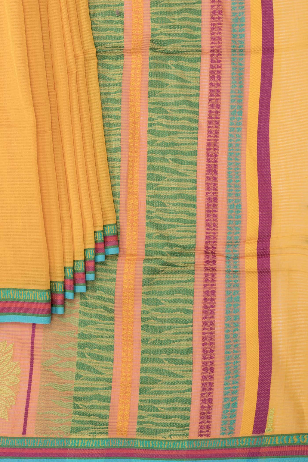 Mustard Dual Tone Chanderi Silk Saree