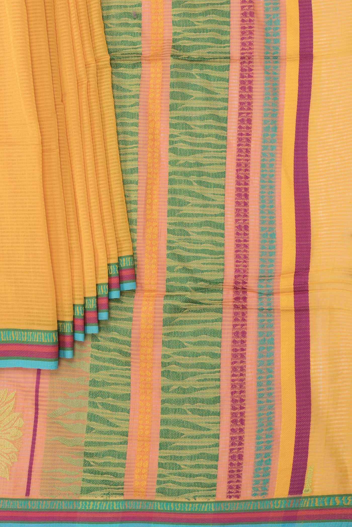 Mustard Dual Tone Chanderi Silk Saree