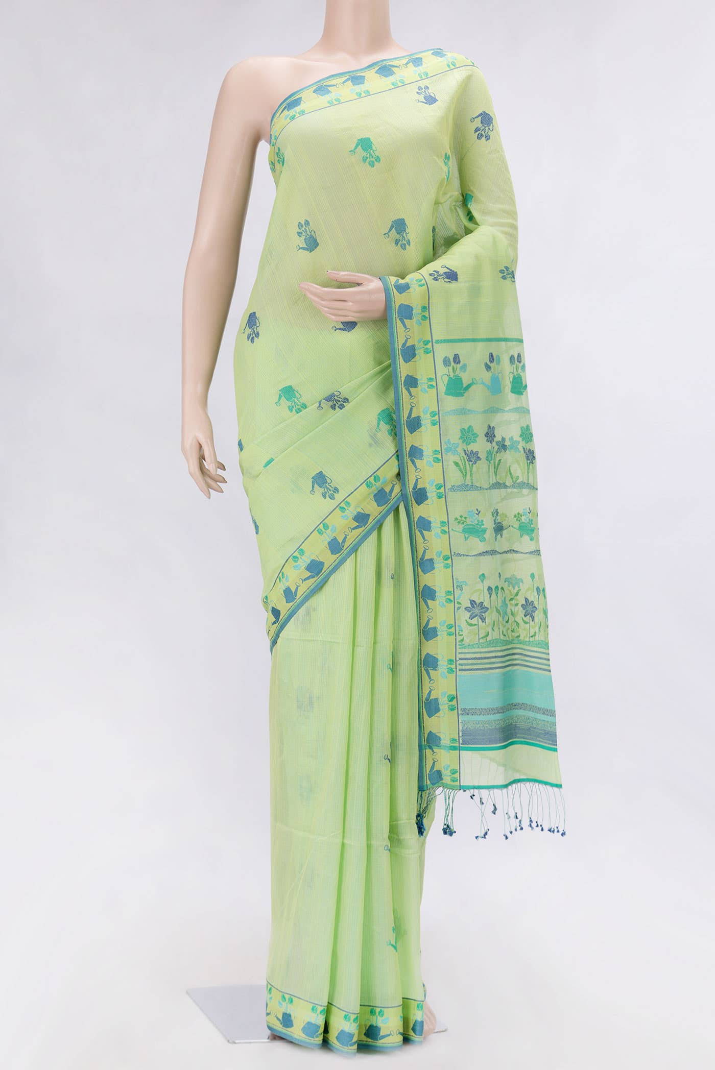 Green Dual Tone Chanderi Silk Saree