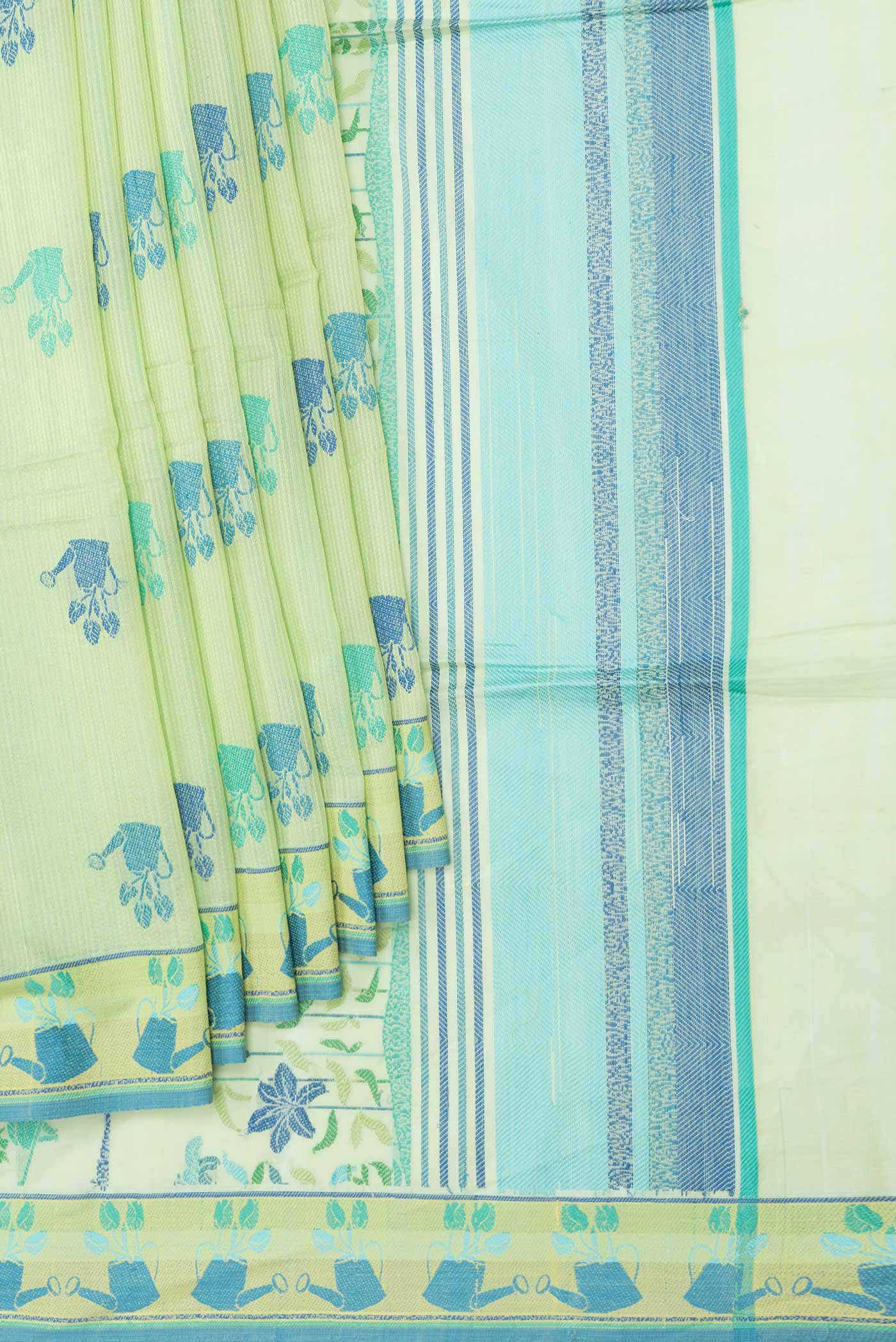 Green Dual Tone Chanderi Silk Saree