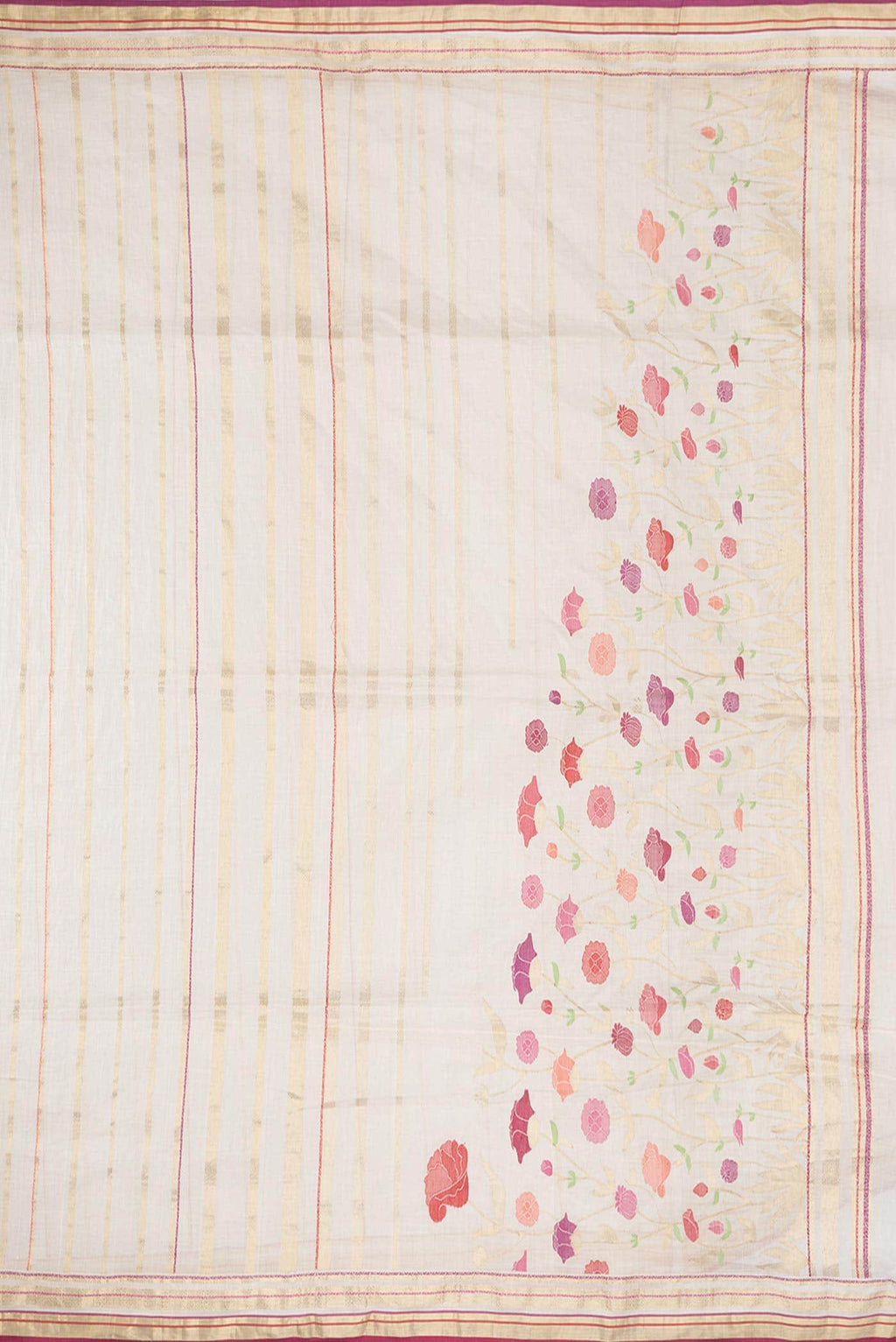 Off White Dual Tone Chanderi Silk Saree