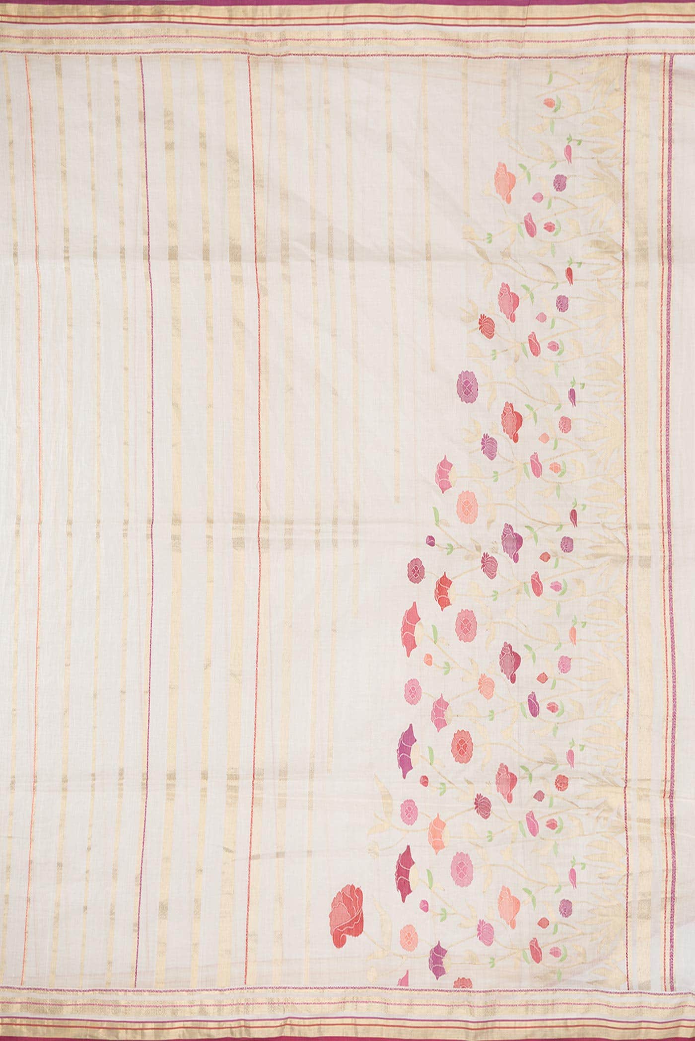Off White Dual Tone Chanderi Silk Saree