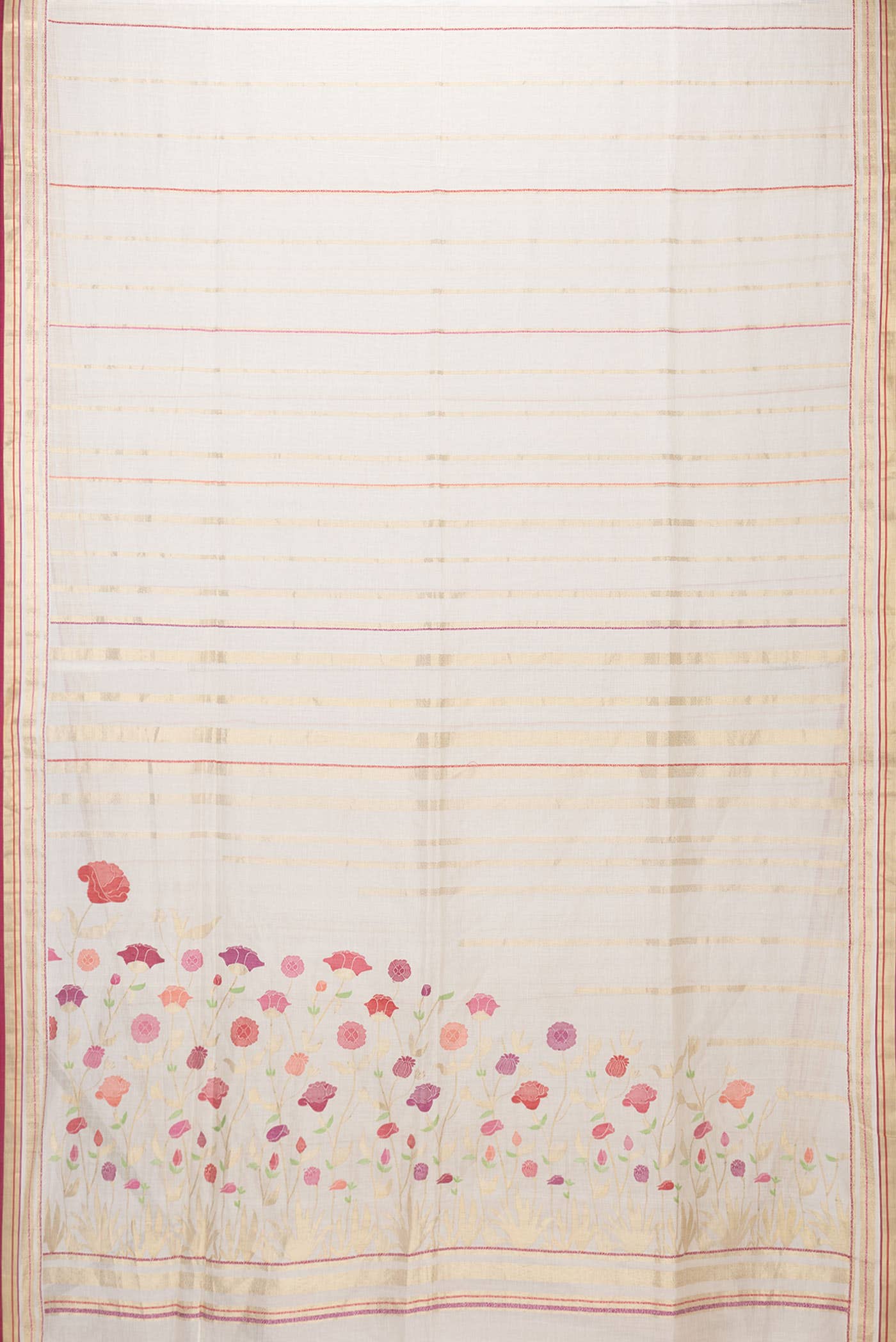Off White Dual Tone Chanderi Silk Saree