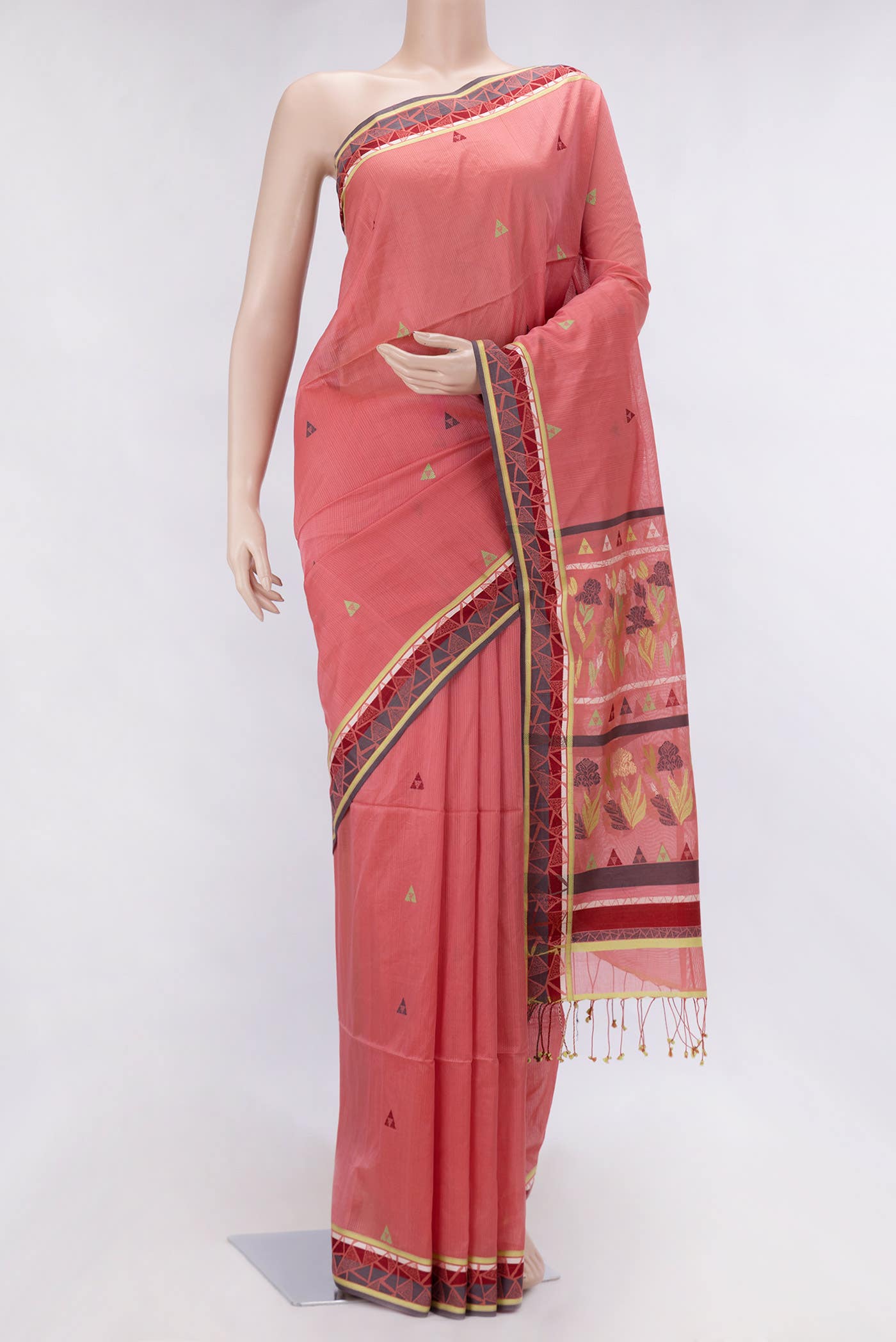 Pink Dual Tone Chanderi Silk Saree