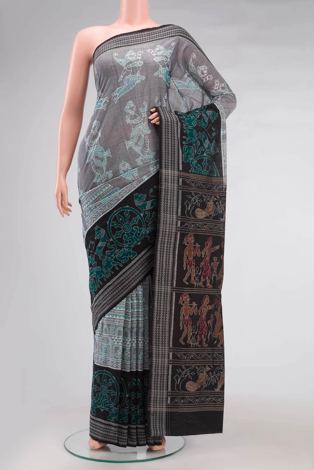 Grey Orissa Cotton Saree
