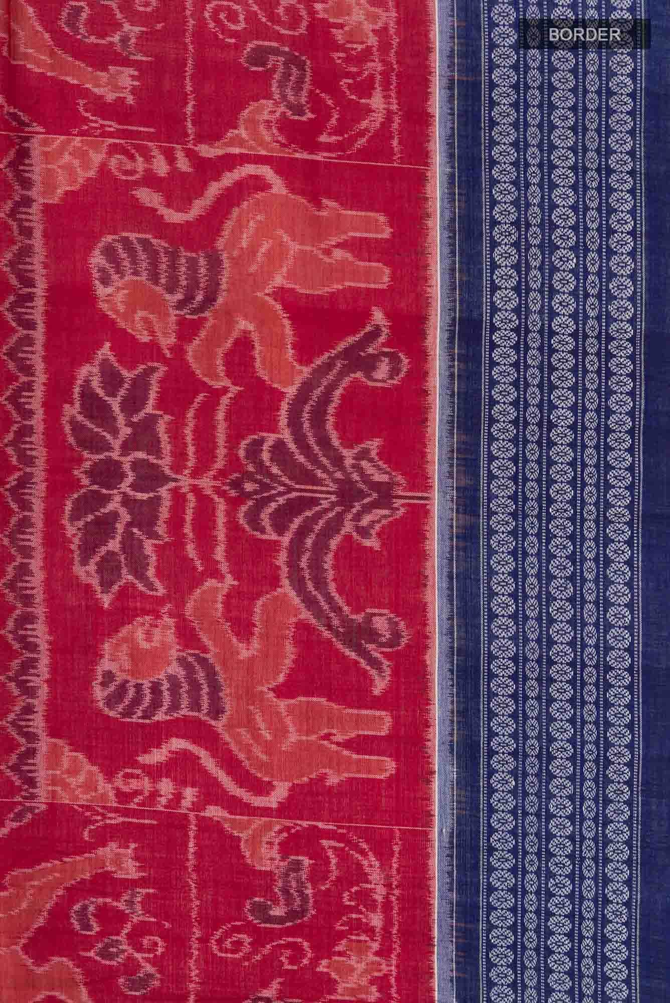 Maroon Orissa Cotton Saree