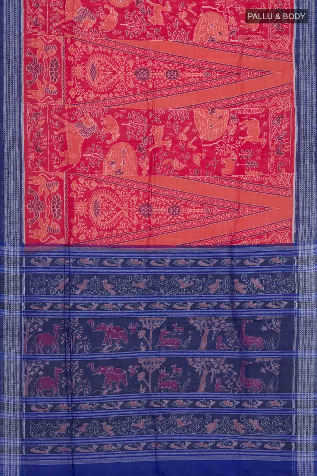 Maroon Orissa Cotton Saree
