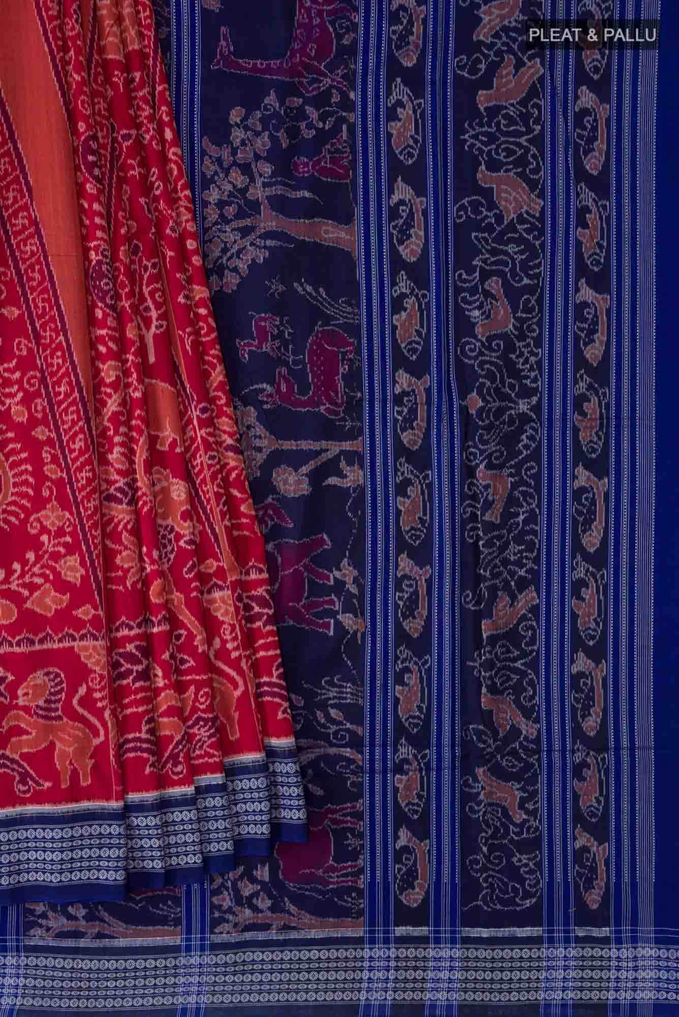 Maroon Orissa Cotton Saree