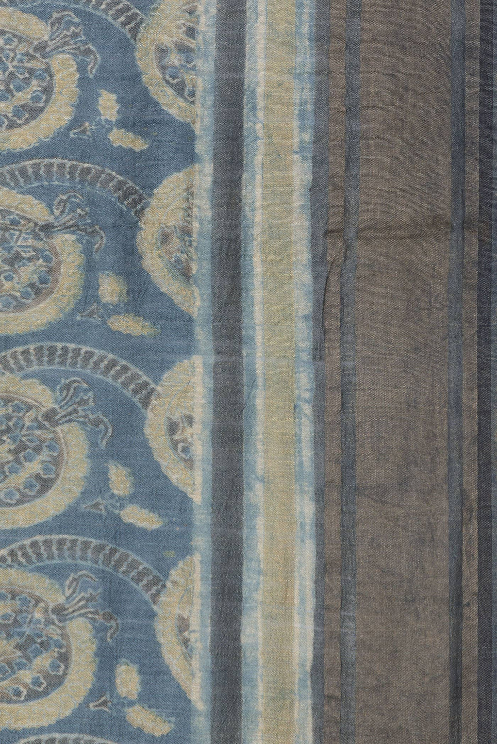 Blue Dual Tone Tussar Silk Saree